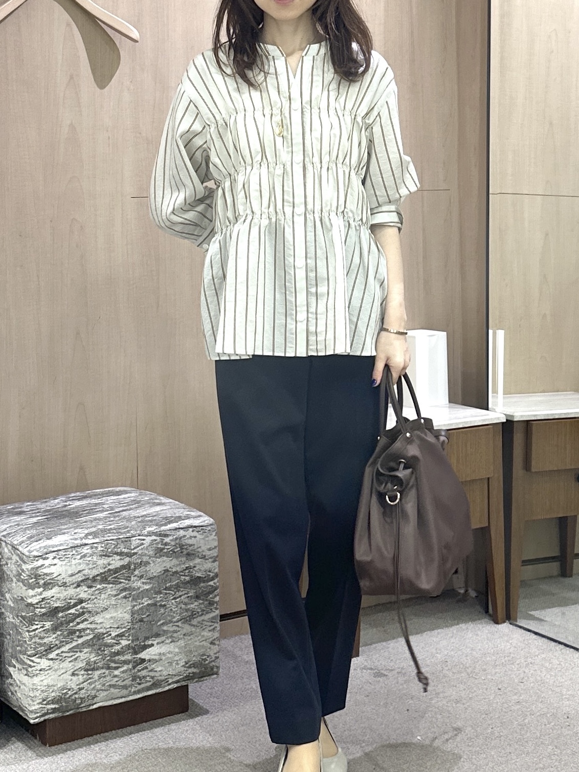 Miwaさんの「UNTITLED｜ストライプシャーリングブラウス」を使ったコーディネート