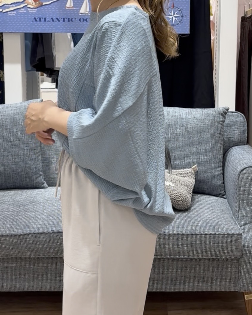 yuinaさんの「Dessin｜シュリンクジャージ カットソー」を使ったコーディネート