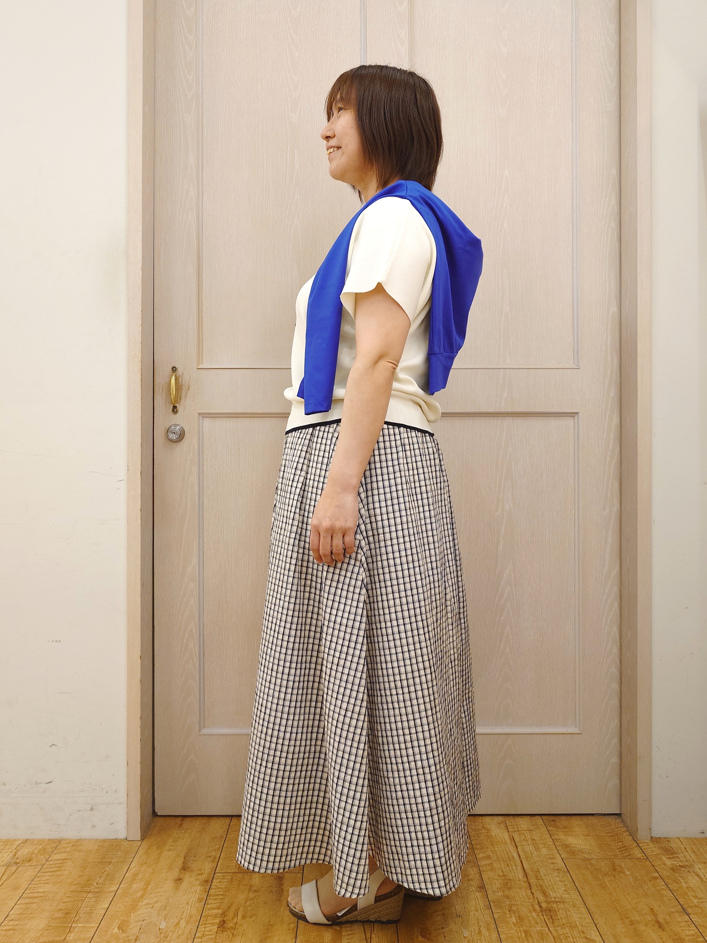 とろろさんの「SHOO･LA･RUE｜【UV/S-LL】着ごこちなめらか カノコ編みカーディガン」を使ったコーディネート