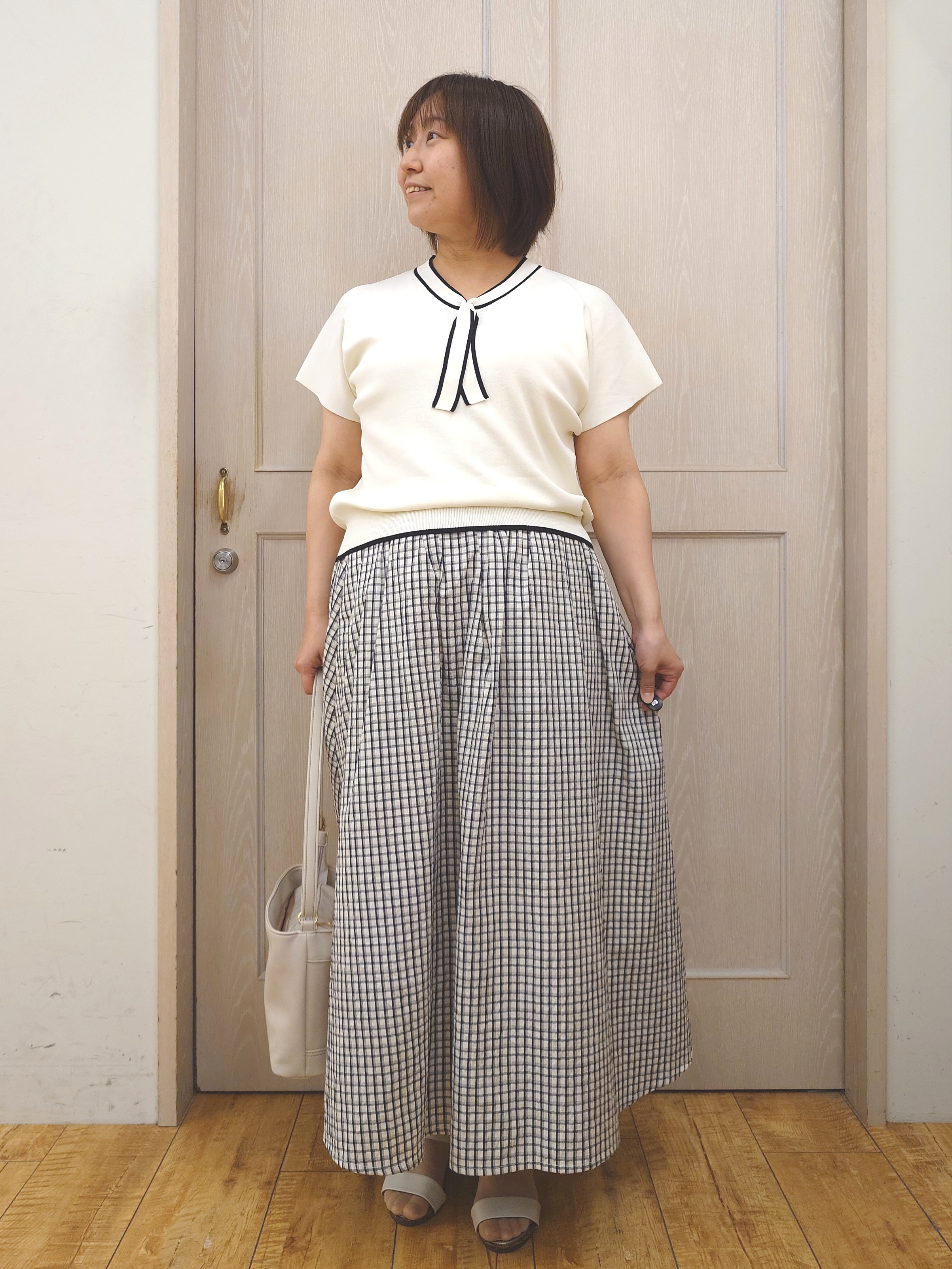 とろろさんの「SHOO･LA･RUE｜【UV/S-LL】着ごこちなめらか カノコ編みカーディガン」を使ったコーディネート