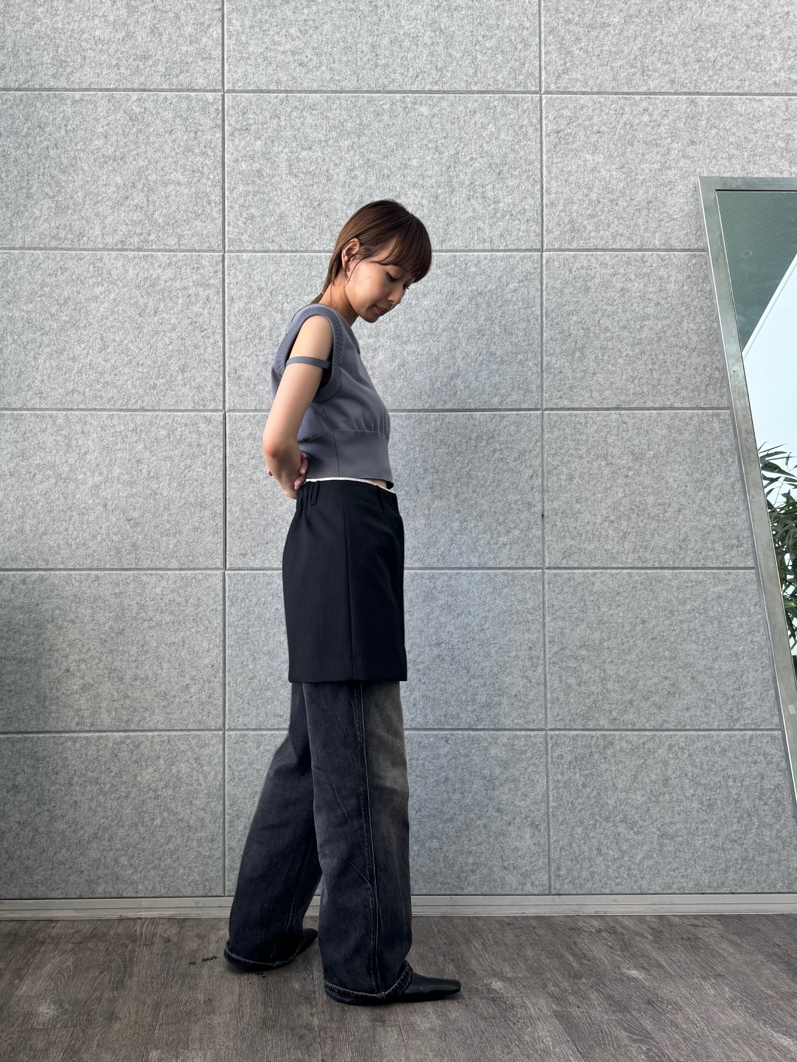 designer yukaさんの「CODE A｜stripe mini skirt」を使ったコーディネート