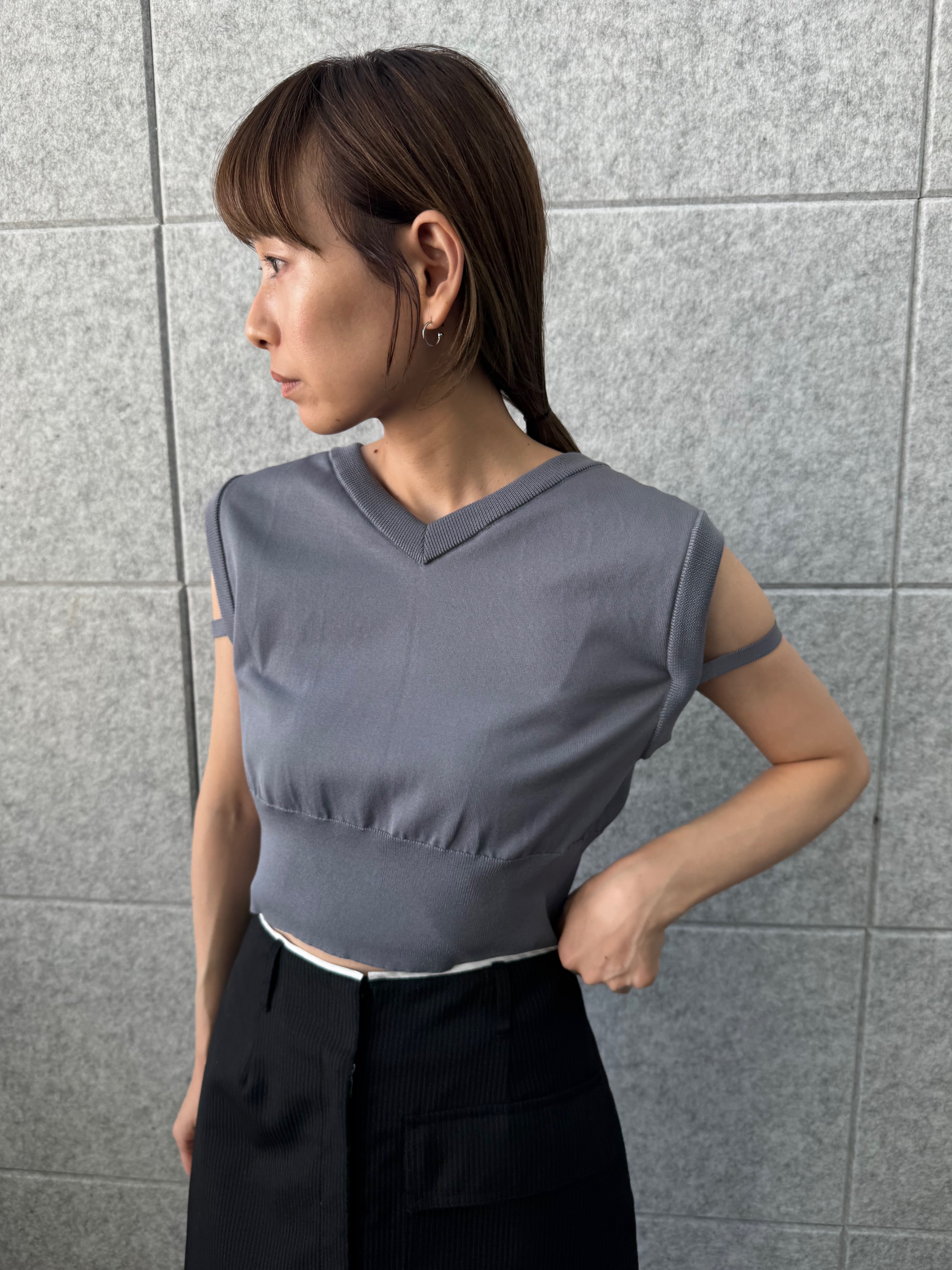 designer yukaさんの「CODE A｜stripe mini skirt」を使ったコーディネート