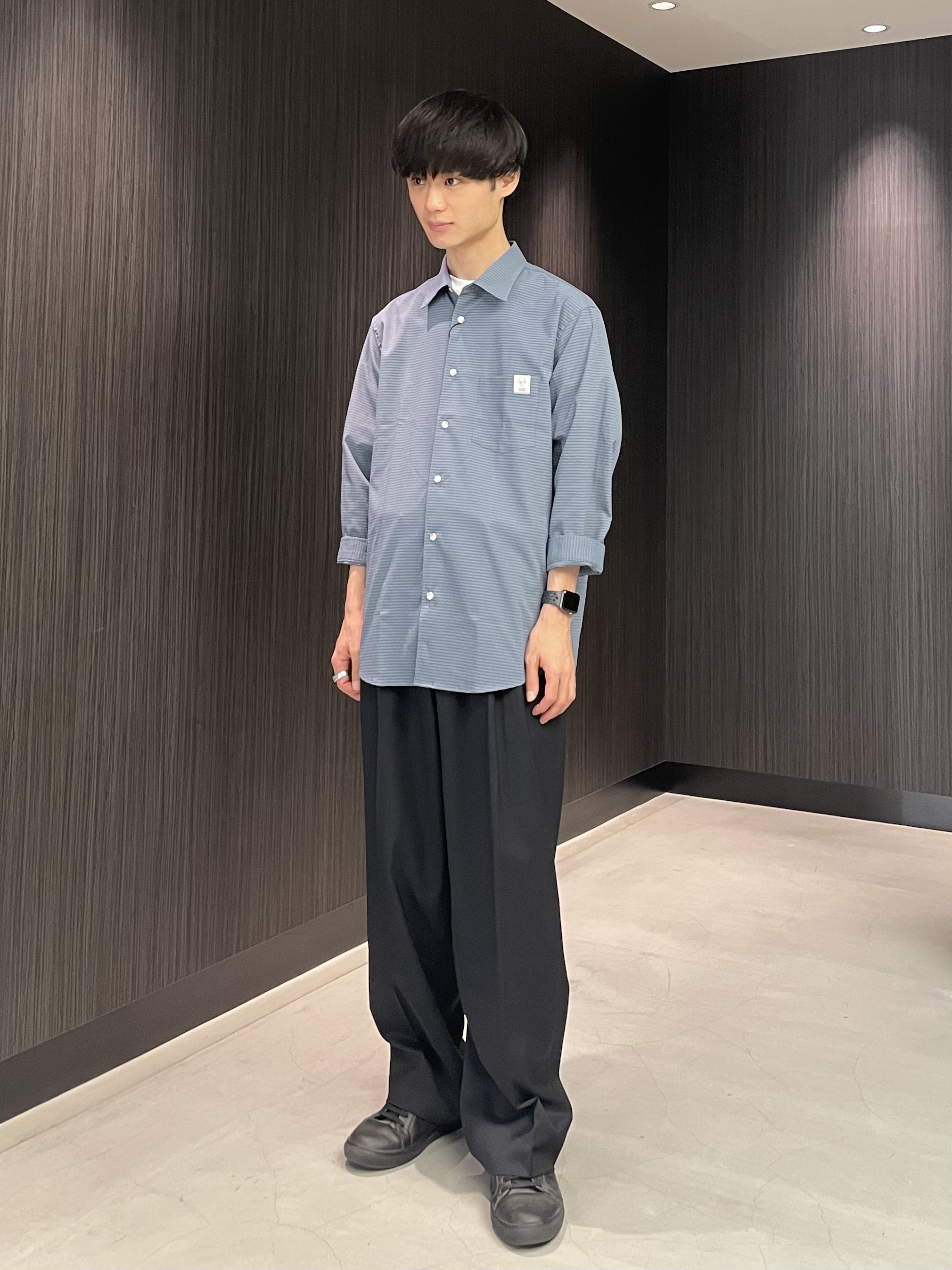 Okdさんの「TAKEO KIKUCHI｜【日本製】DotAir（R）サッカー7分袖シャツ」を使ったコーディネート