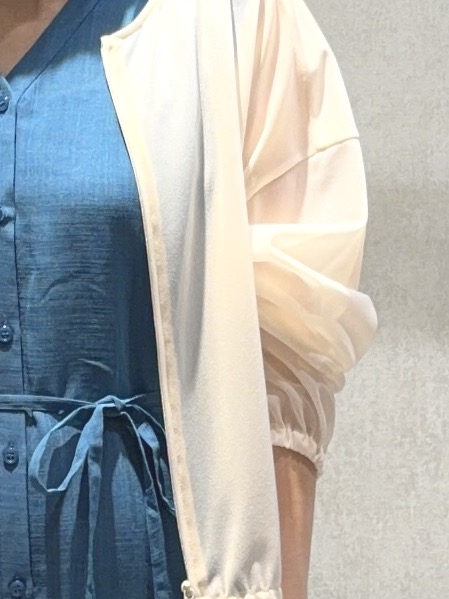 わたなべさんの「UNTITLED｜【秋羽織り/ジップ】トリコットシアーブラウス」を使ったコーディネート
