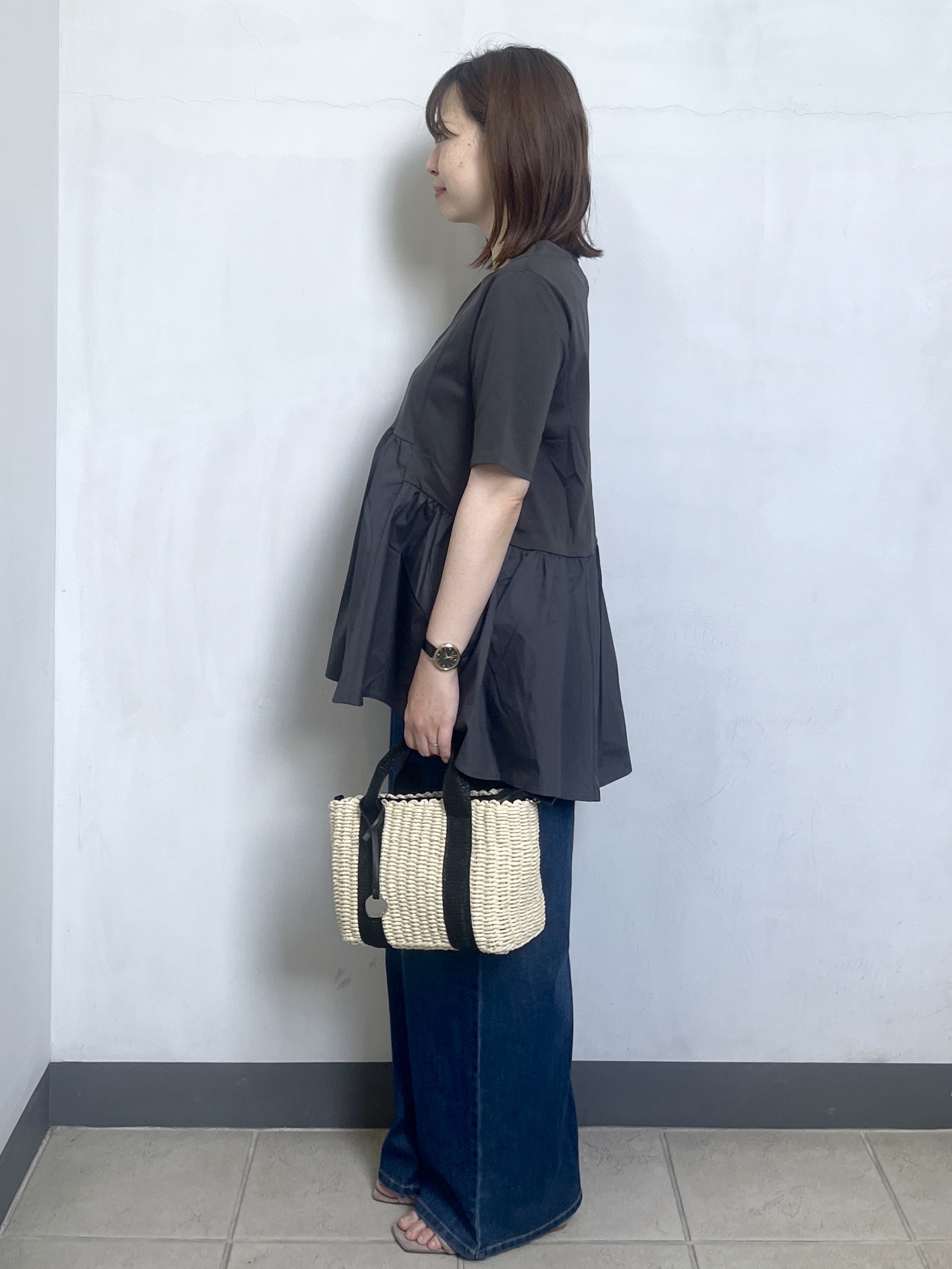 mikiさんの「OPAQUE.CLIP｜ペプラムドッキングカットソー【洗濯機OK】」を使ったコーディネート
