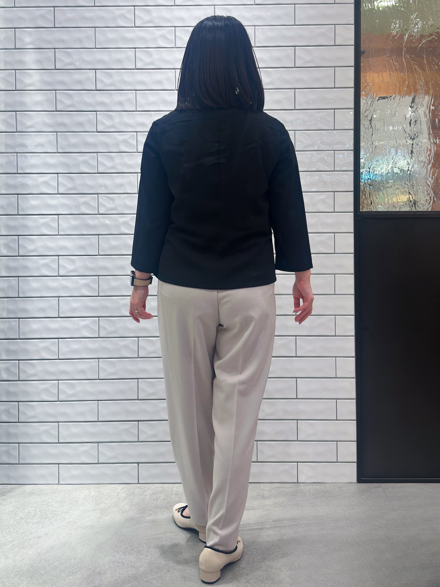 Minさんの「OPAQUE.CLIP｜【接触冷感／防シワ】ひんやり7分袖テーラードジャケット《洗濯機OK》」を使ったコーディネート