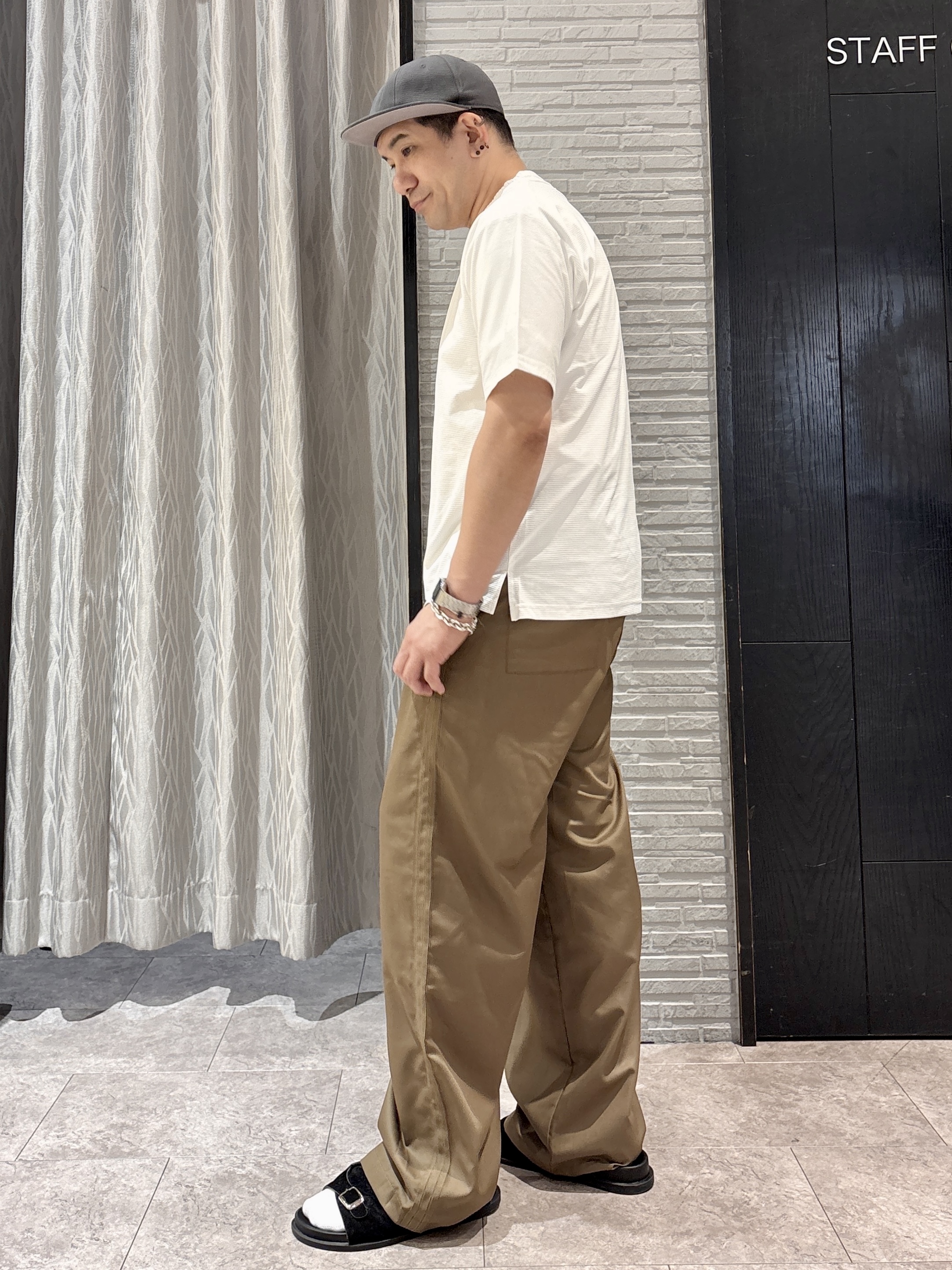 Pーyamaさんの「THE SHOP TK｜【洗濯機OK】格子柄メッシュ半袖シャツ」を使ったコーディネート
