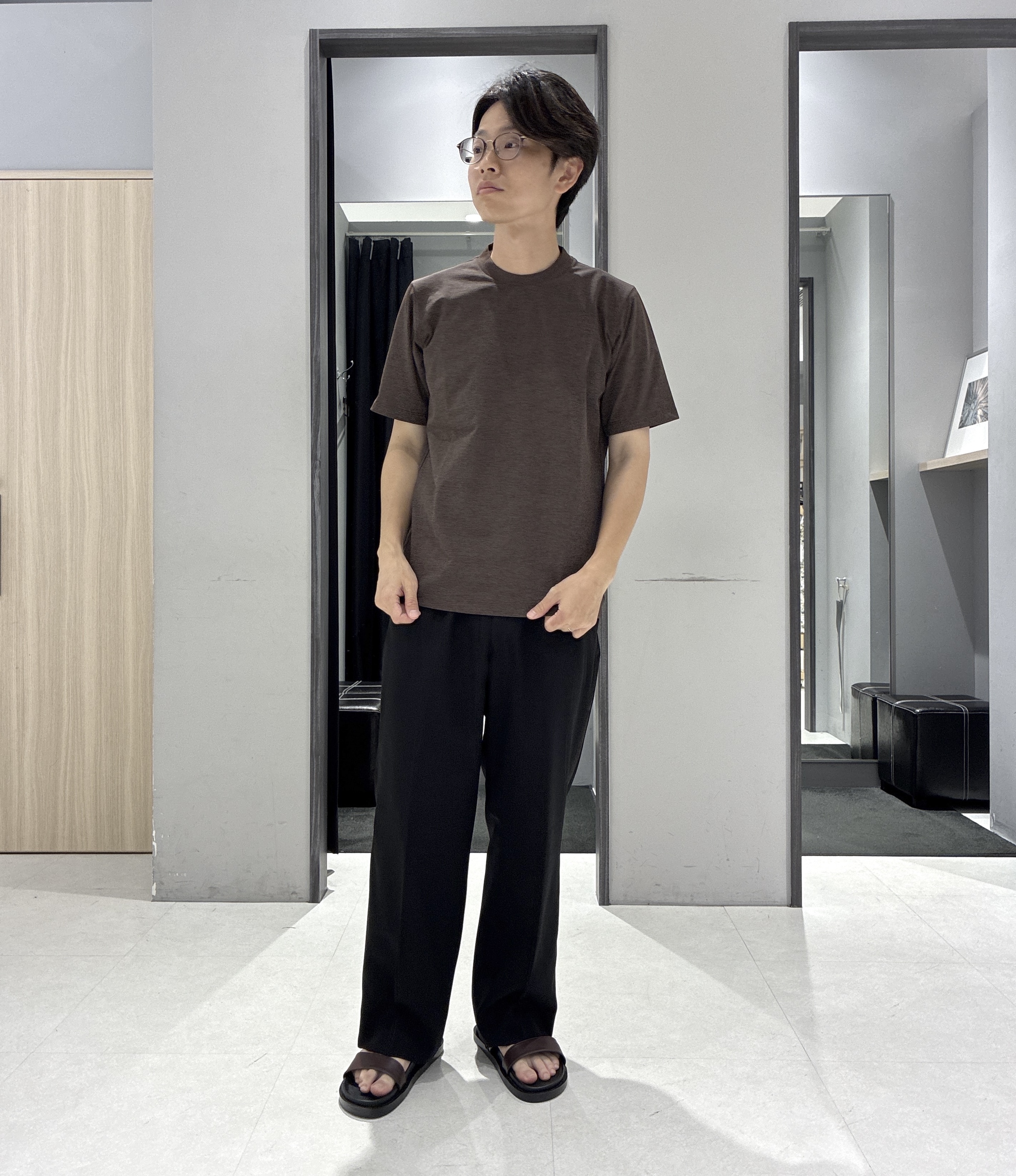 わいずみさんの「TAKEO KIKUCHI｜【接触冷感】アイスクリアコットン ワンポイント ポロシャツ」を使ったコーディネート