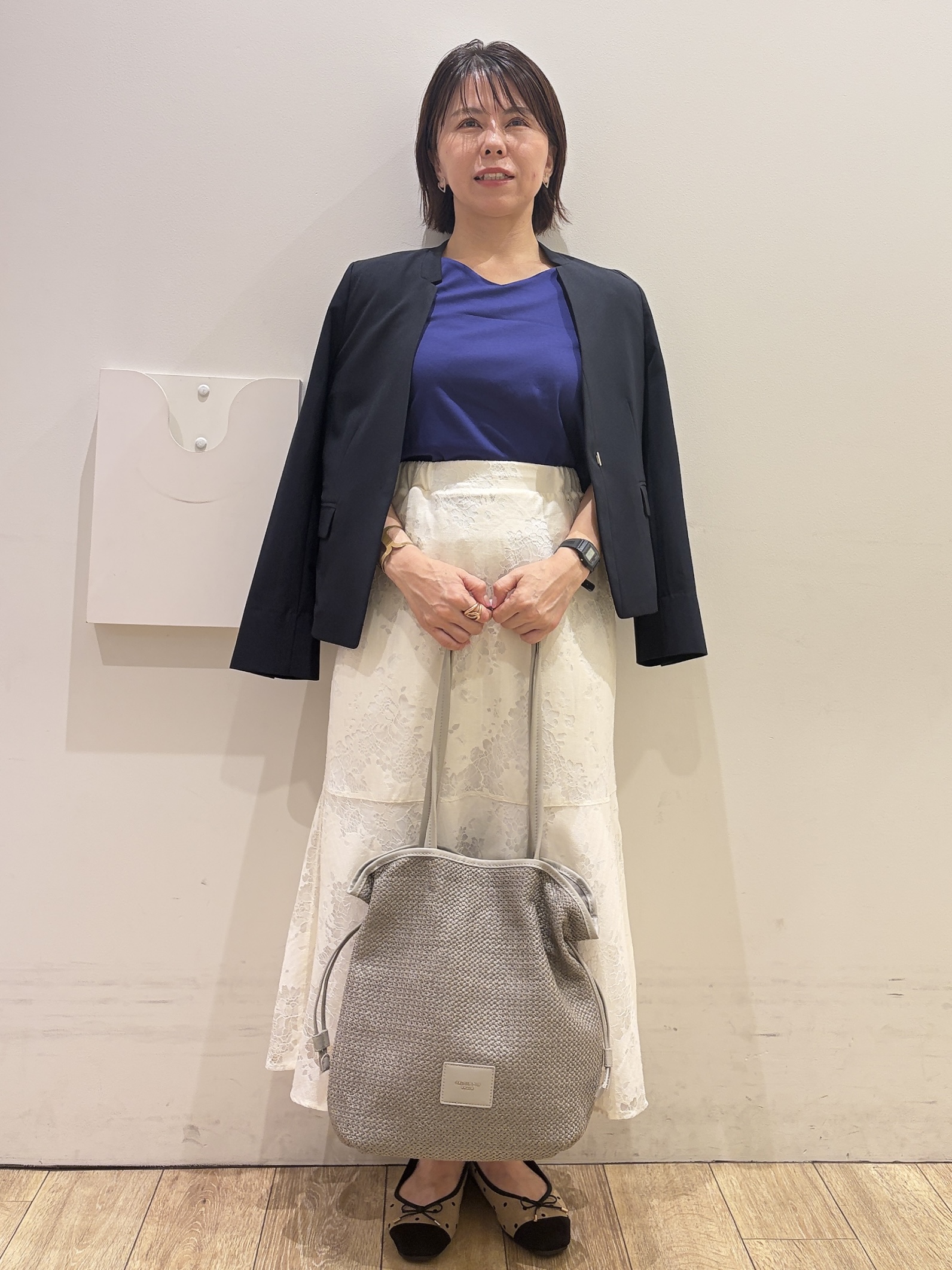 YUKOさんの「index｜【接触冷感／吸水速乾】ノーカラージャケット／セットアップ対応可《洗える／防シワ／ストレッチ》」を使ったコーディネート