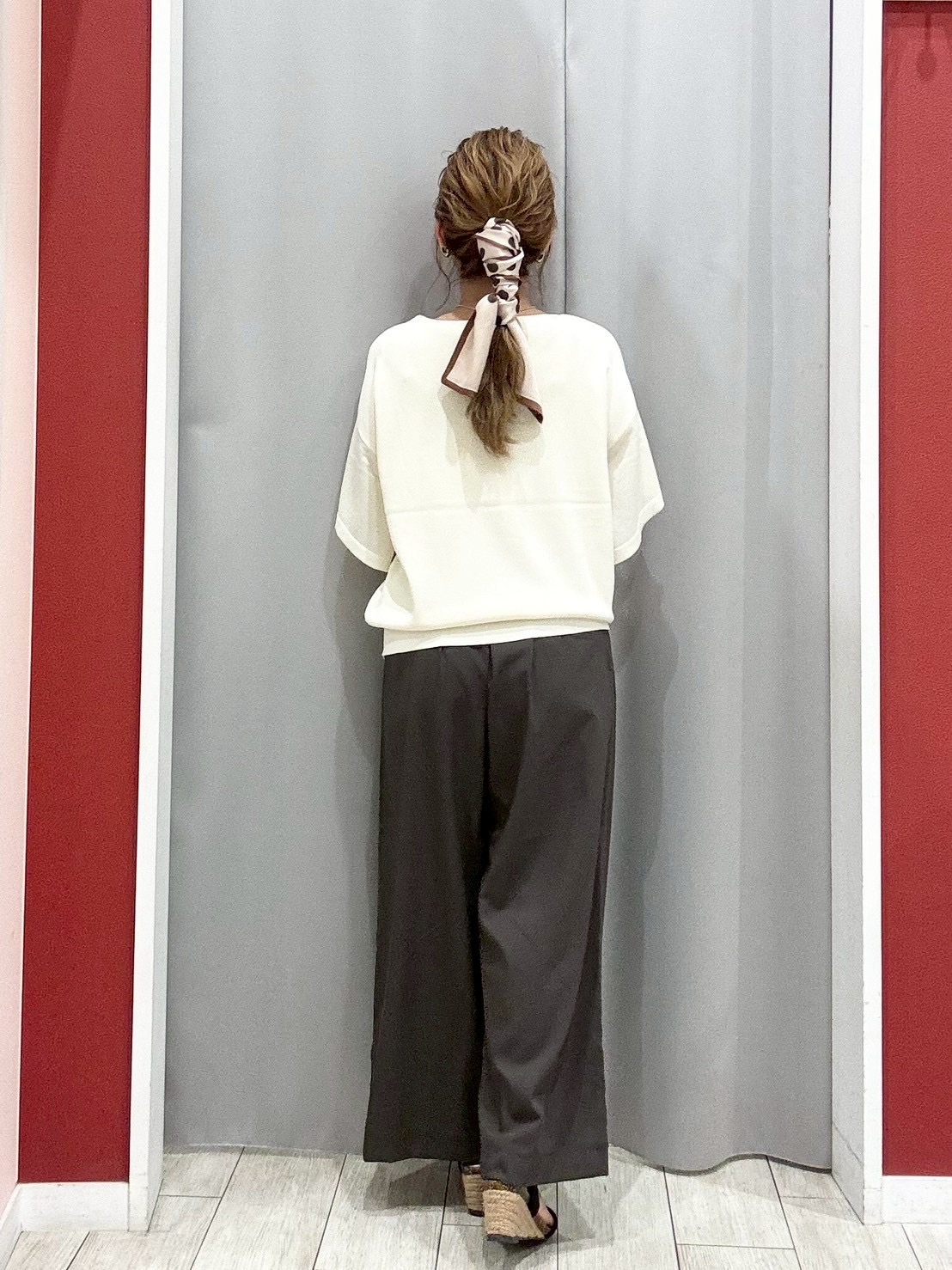 shioさんの「SHOO･LA･RUE｜【S-LL/洗濯機可】インせず着られる ひらり袖ニット」を使ったコーディネート