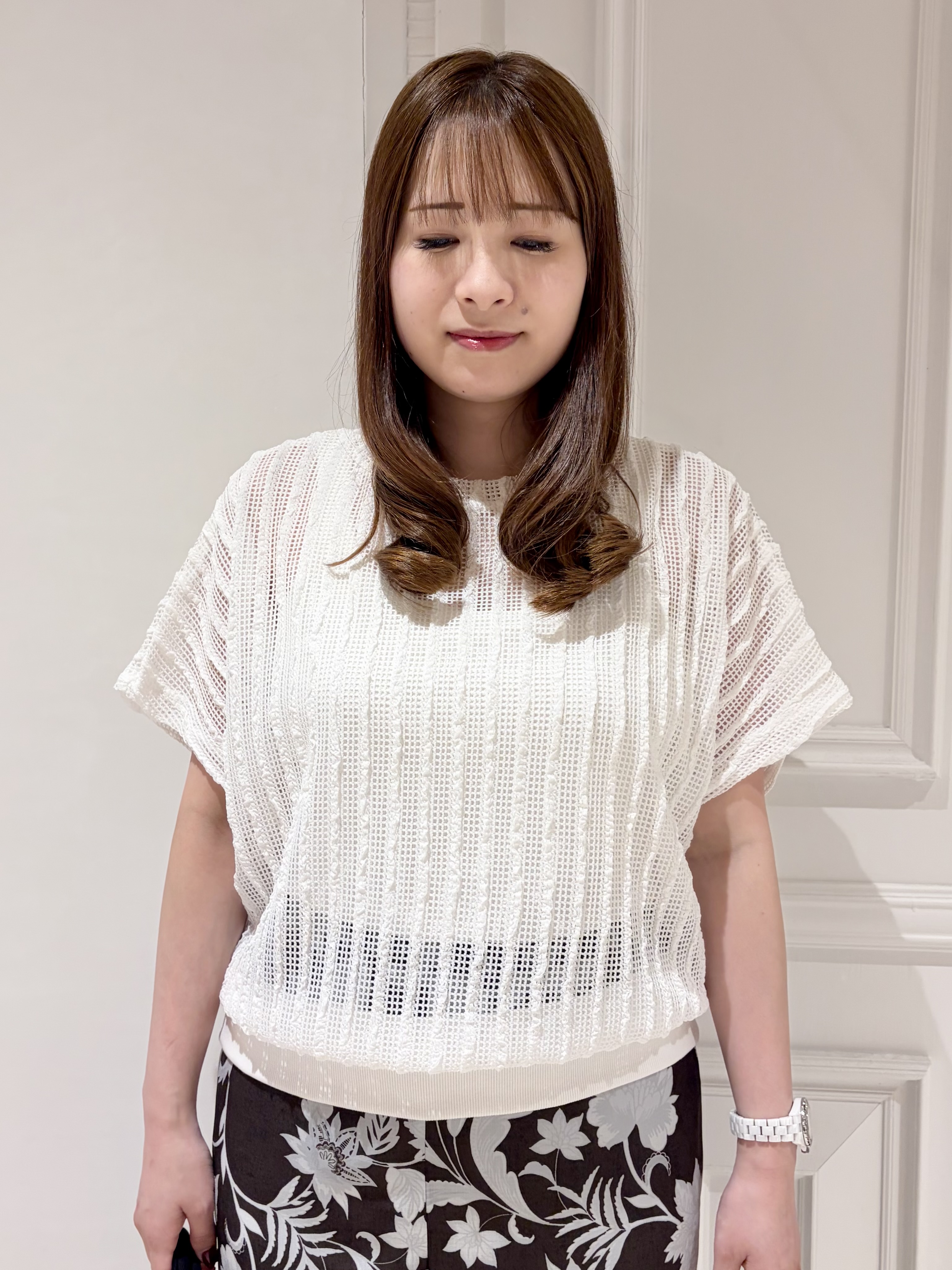 minowaさんの「DRESSTERIOR｜【体型カバー/日除け】ドルマンスリーブ シアーメッシュプルオーバー」を使ったコーディネート