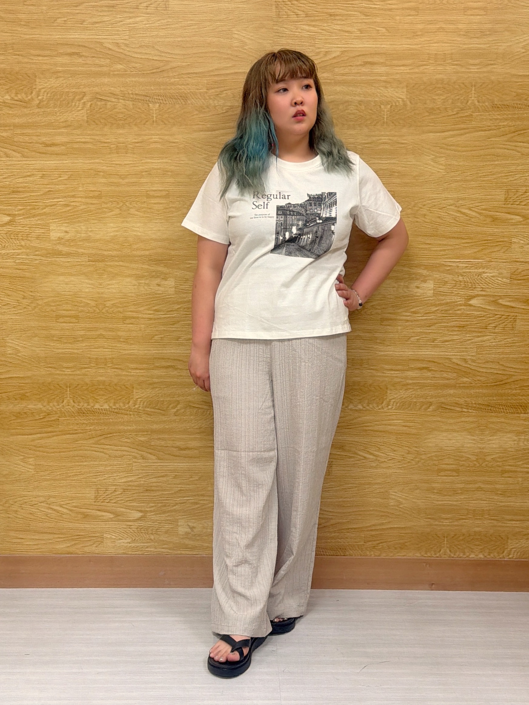 ぁむさんの「SHOO･LA･RUE｜【UV/体型カバー】冷房や朝晩の冷え込み対策にも さらとろ5分袖カーディガン」を使ったコーディネート