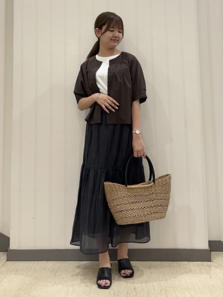 ちひさんの「INDIVI｜【透かし編み】ペーパーヤーン バスケットバッグ」を使ったコーディネート