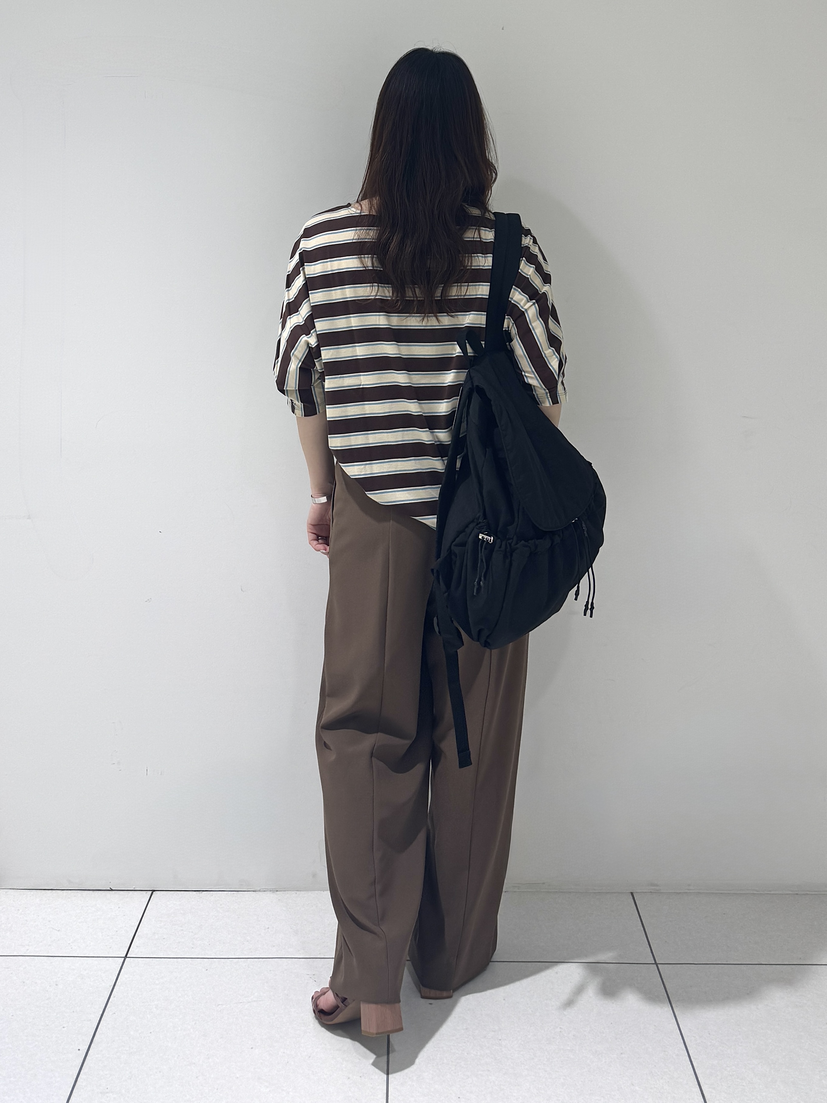 そんさんの「INDIVI｜【体型カバー】ボーダードルマントップス」を使ったコーディネート