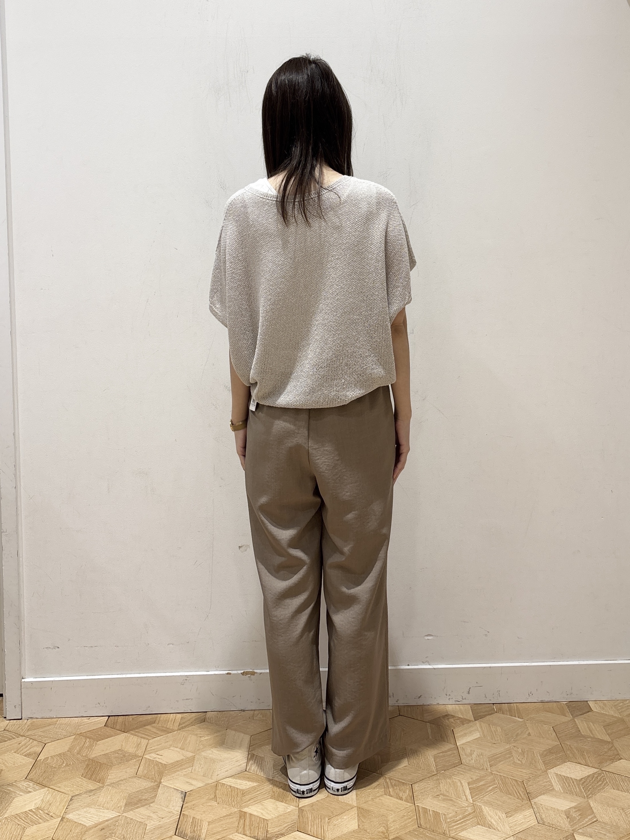 YUMIさんの「Dessin｜【洗える】透かし編みデザインニット半袖」を使ったコーディネート