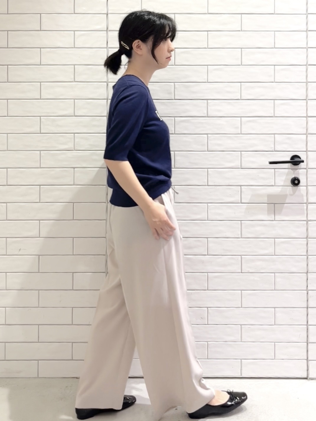 しおりさんの「OPAQUE.CLIP｜ロゴジャカードニット【洗濯機OK】」を使ったコーディネート