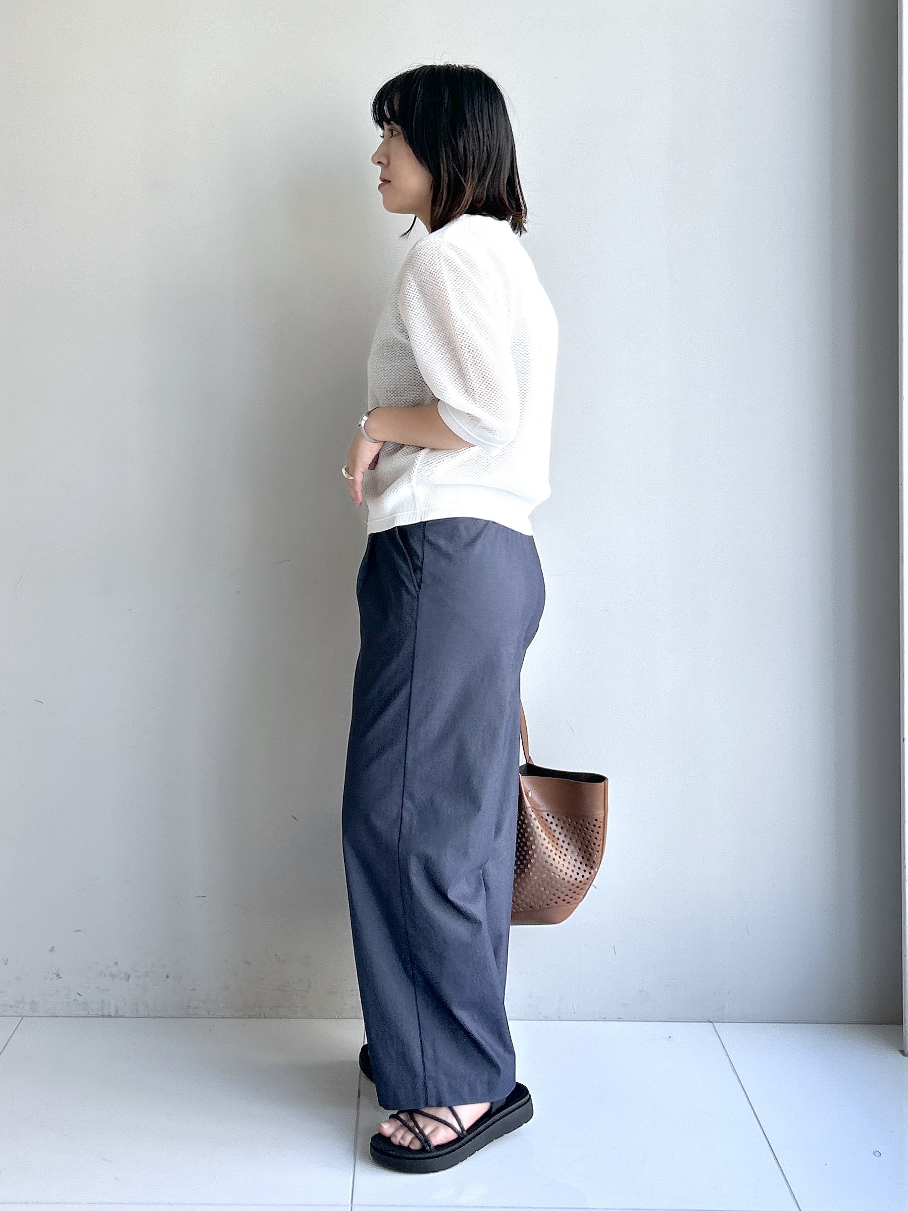 Hirokaさんの「grove｜【洗える】透けない、大人のメッシュカーディガン」を使ったコーディネート