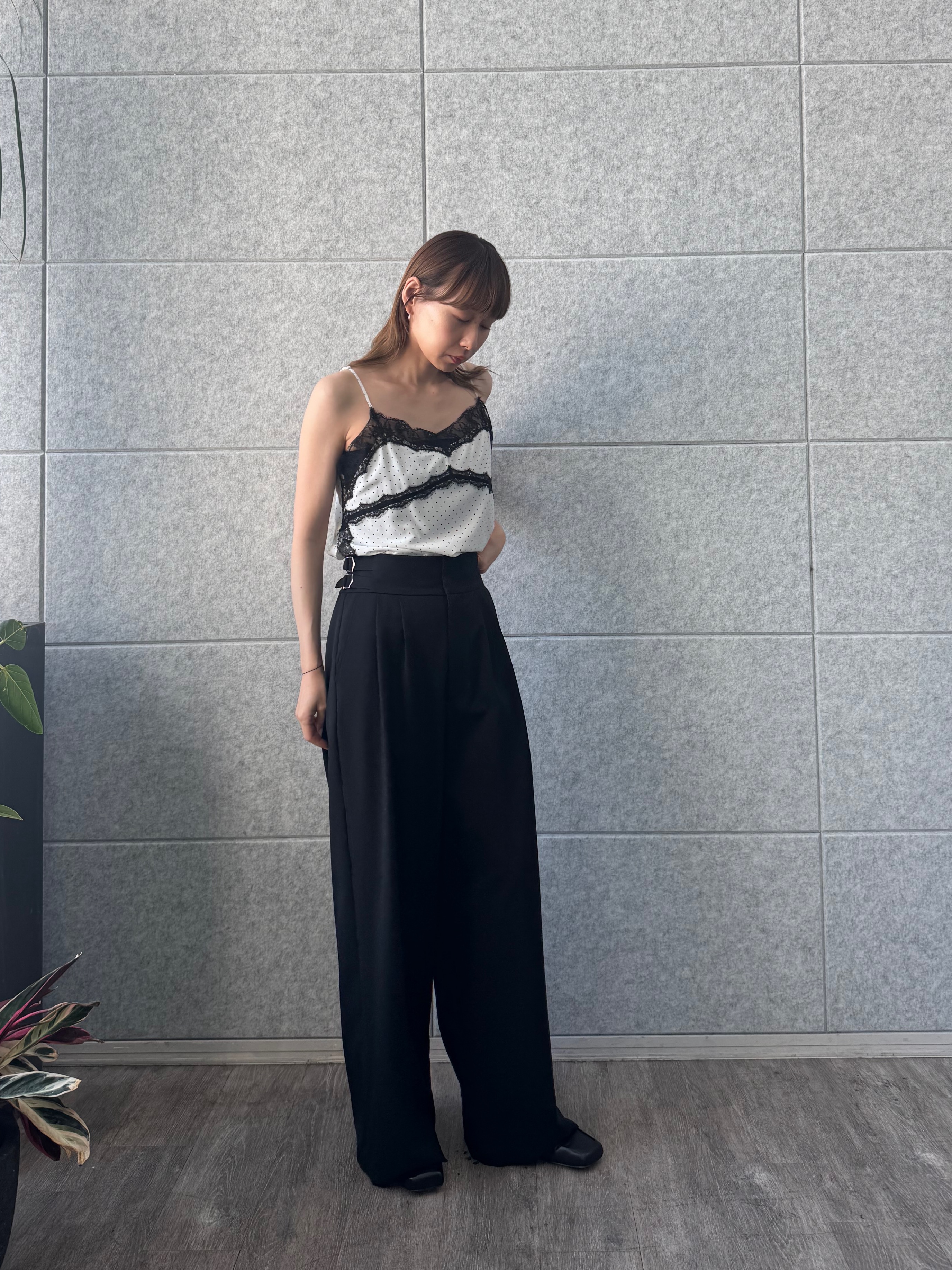 designer yukaさんの「CODE A｜dot lingerie lace cami」を使ったコーディネート