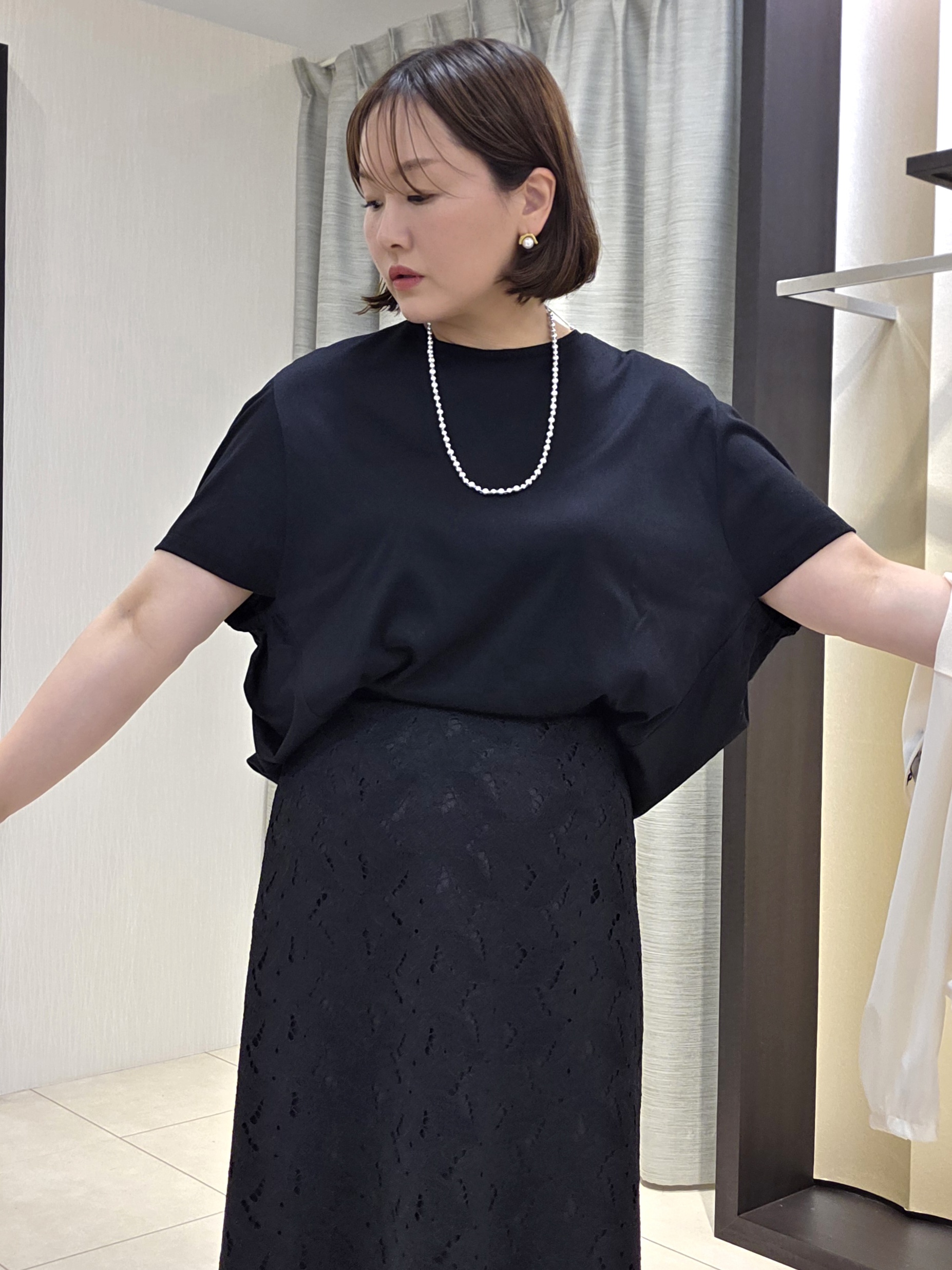 naokoさんの「UNTITLED｜【秋羽織り/ジップ】トリコットシアーブラウス」を使ったコーディネート