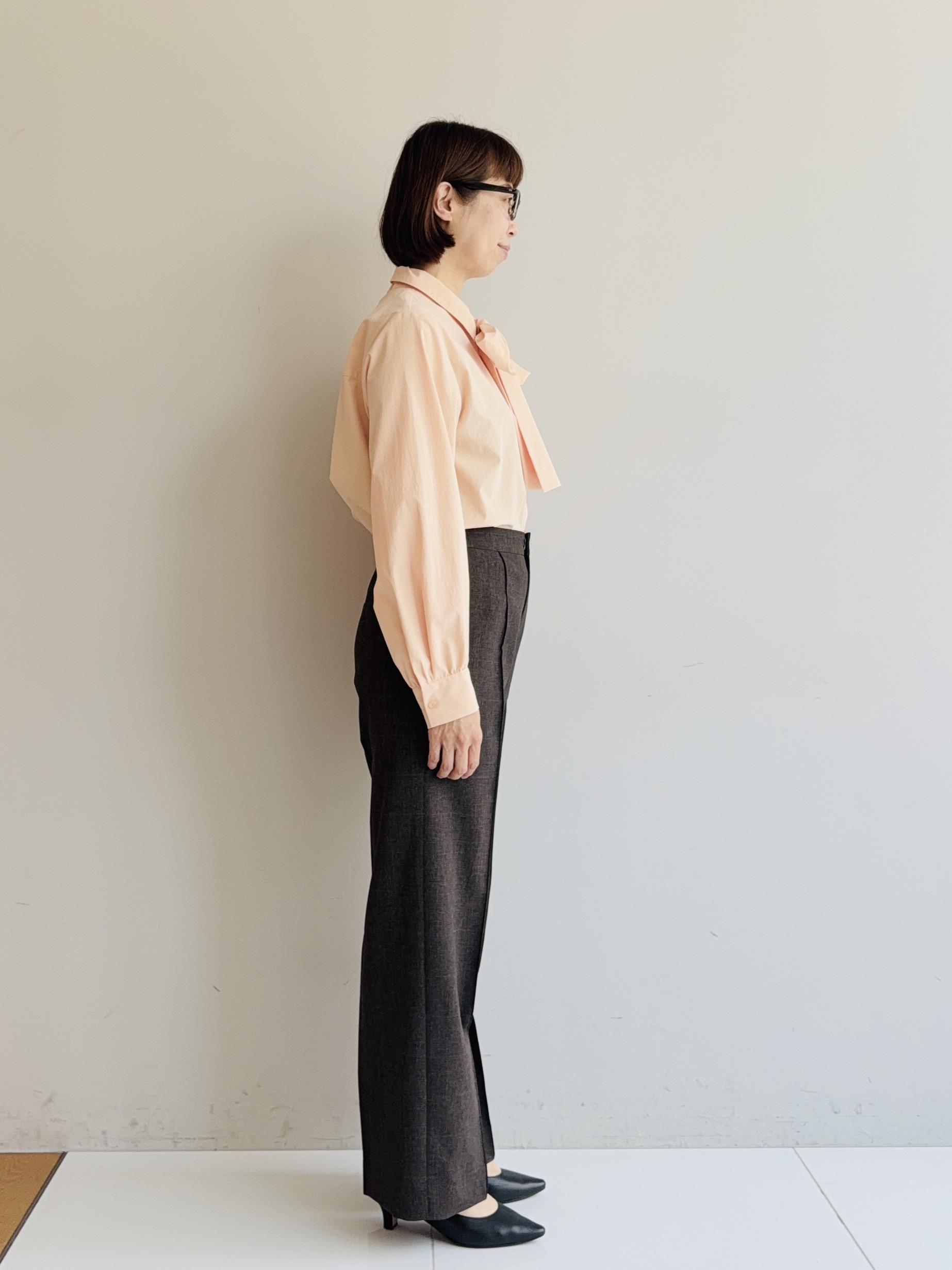 murayamaさんの「INDIVI｜【ストレッチ◎】取外し可ボウタイシャツ」を使ったコーディネート
