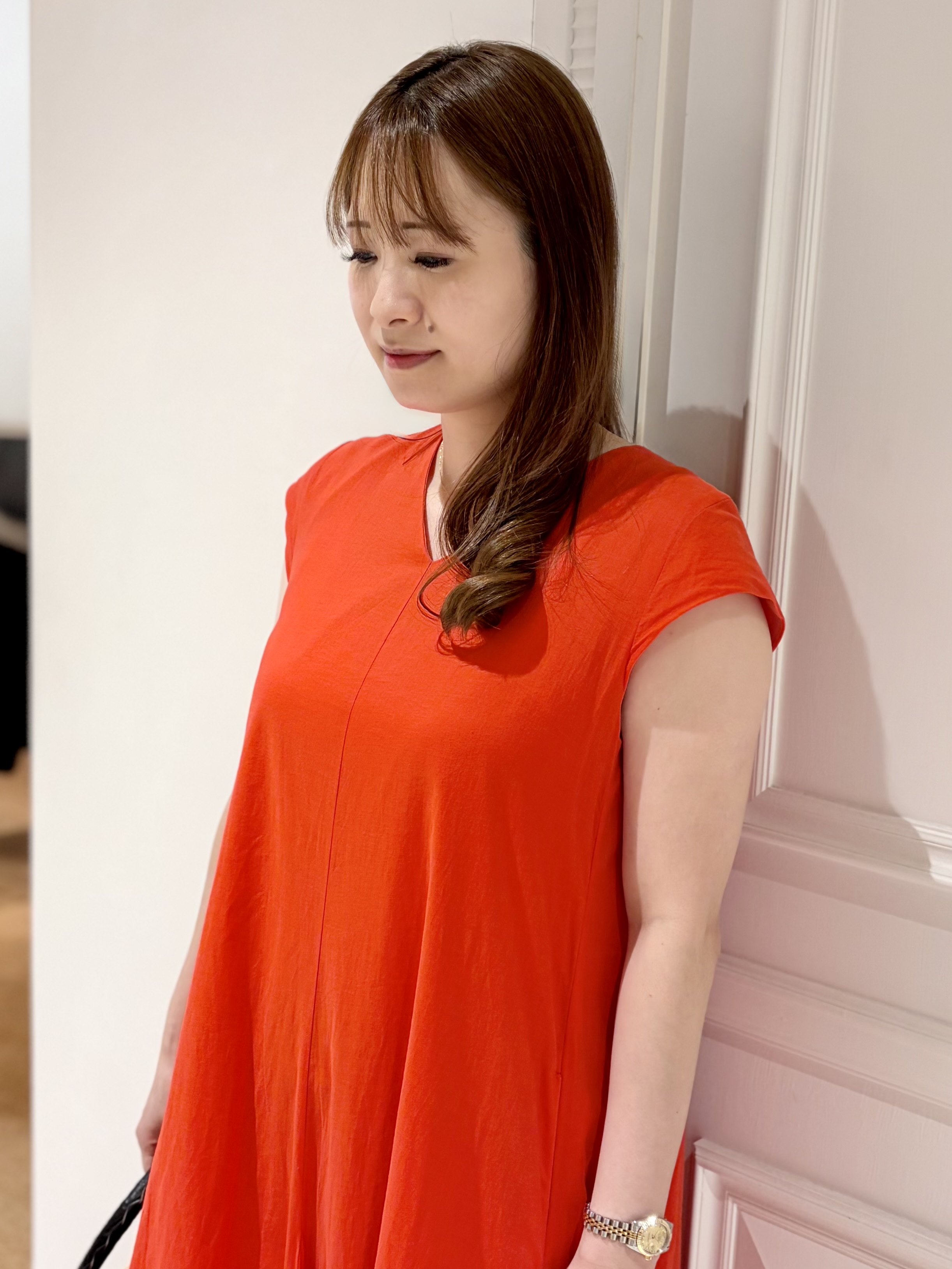 minowaさんの「DRESSTERIOR｜【きれいめ/ウォッシャブル】コットンローンフレンチスリーブワンピ」を使ったコーディネート