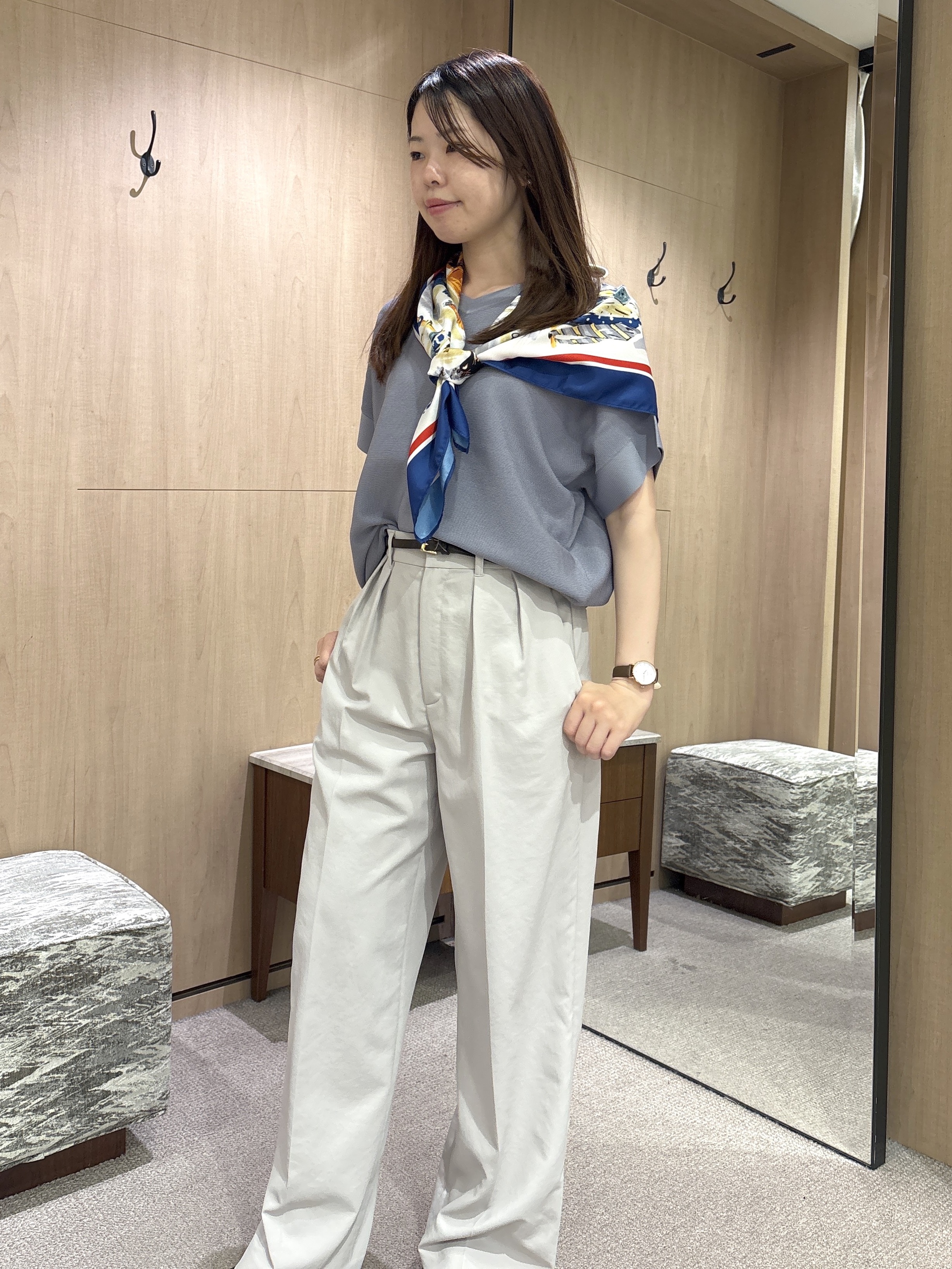 asamiさんの「UNTITLED｜【11色展開/体型カバー】前後2WAYフレンチスリーブニット」を使ったコーディネート