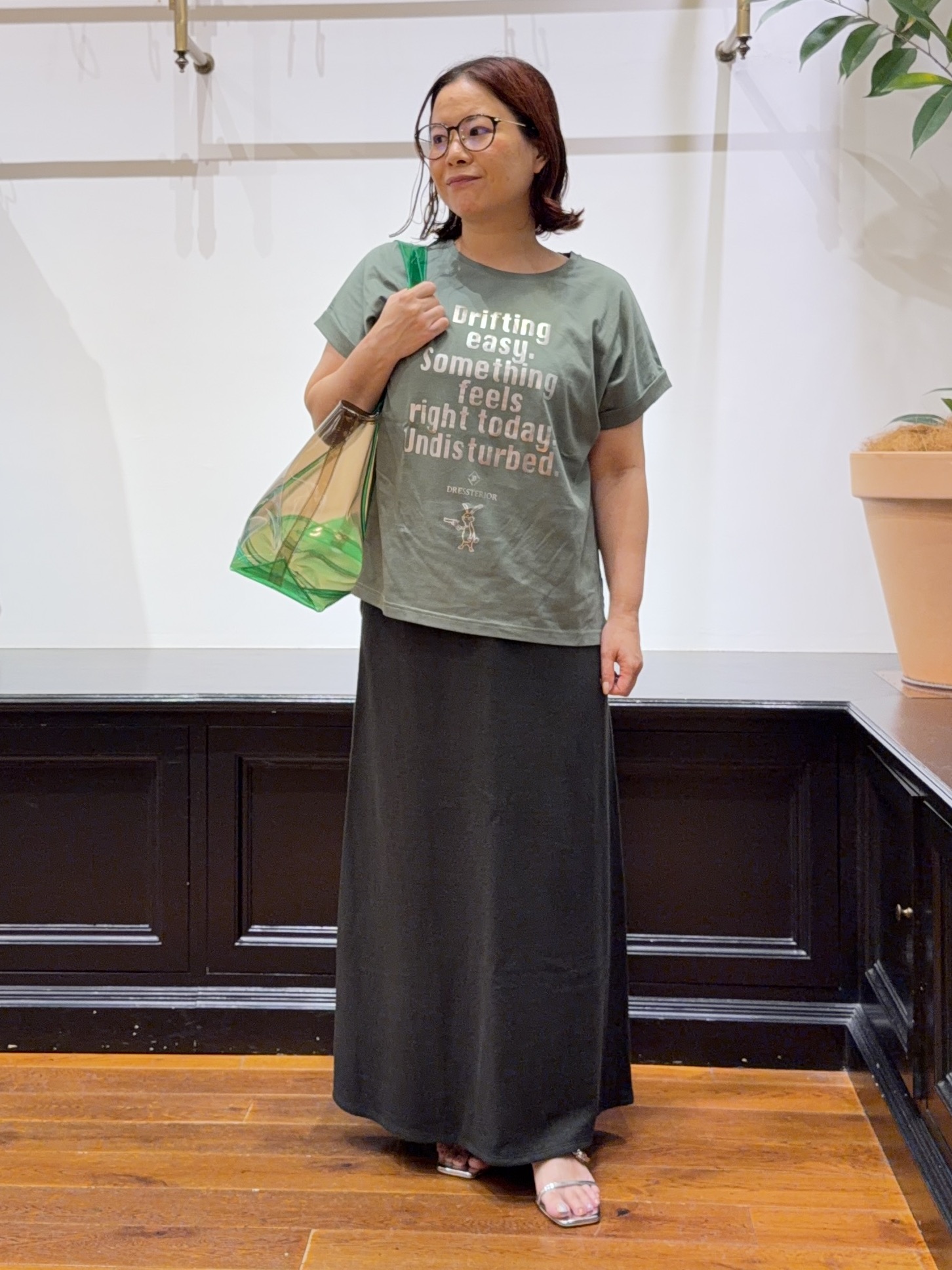 Asamiさんの「◆【箔ロゴ】箔プリントドルマンスリーブ Tシャツ」を使ったコーディネート