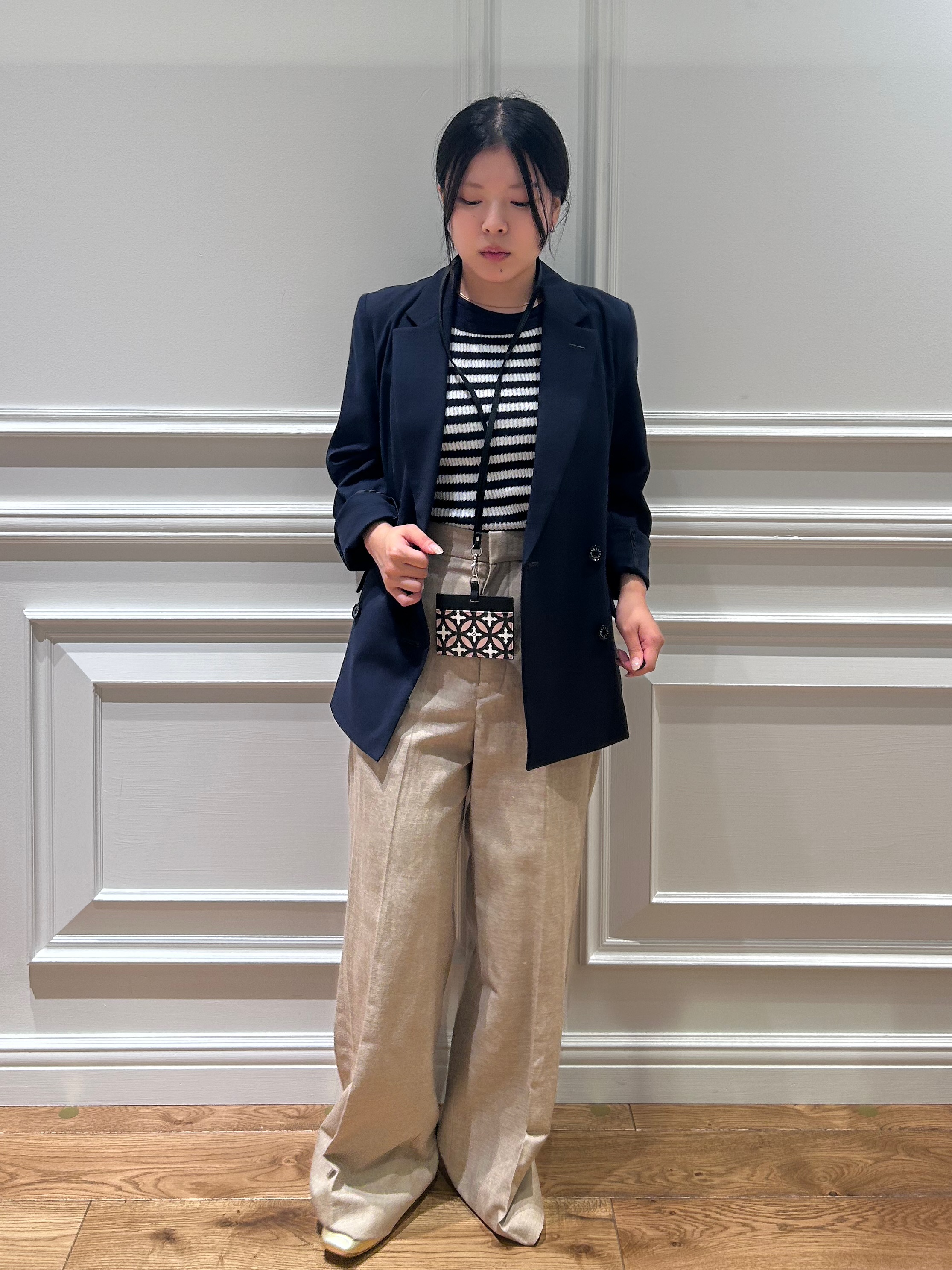 とりみさんの「DRESSTERIOR｜【セットアップ可/吸水速乾/ウォッシャブル】リネンブレンドオックスダブルジャケット」を使ったコーディネート