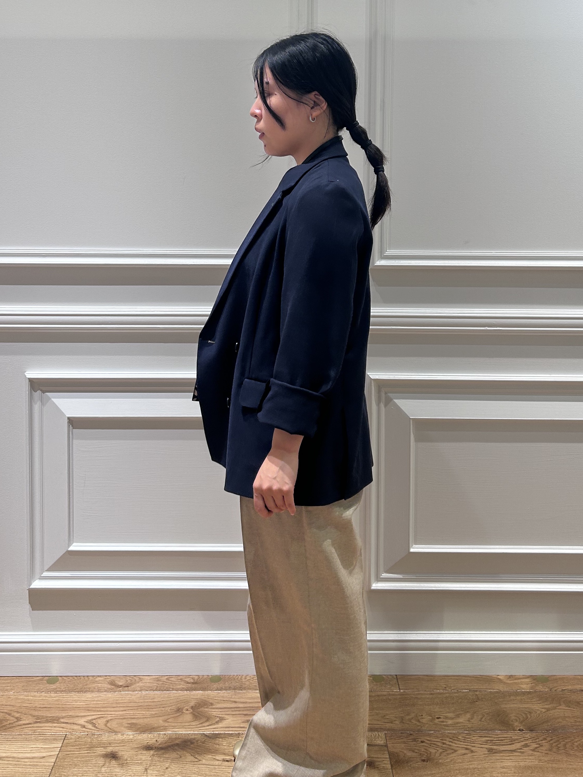 とりみさんの「DRESSTERIOR｜【セットアップ可/吸水速乾/ウォッシャブル】リネンブレンドオックスダブルジャケット」を使ったコーディネート