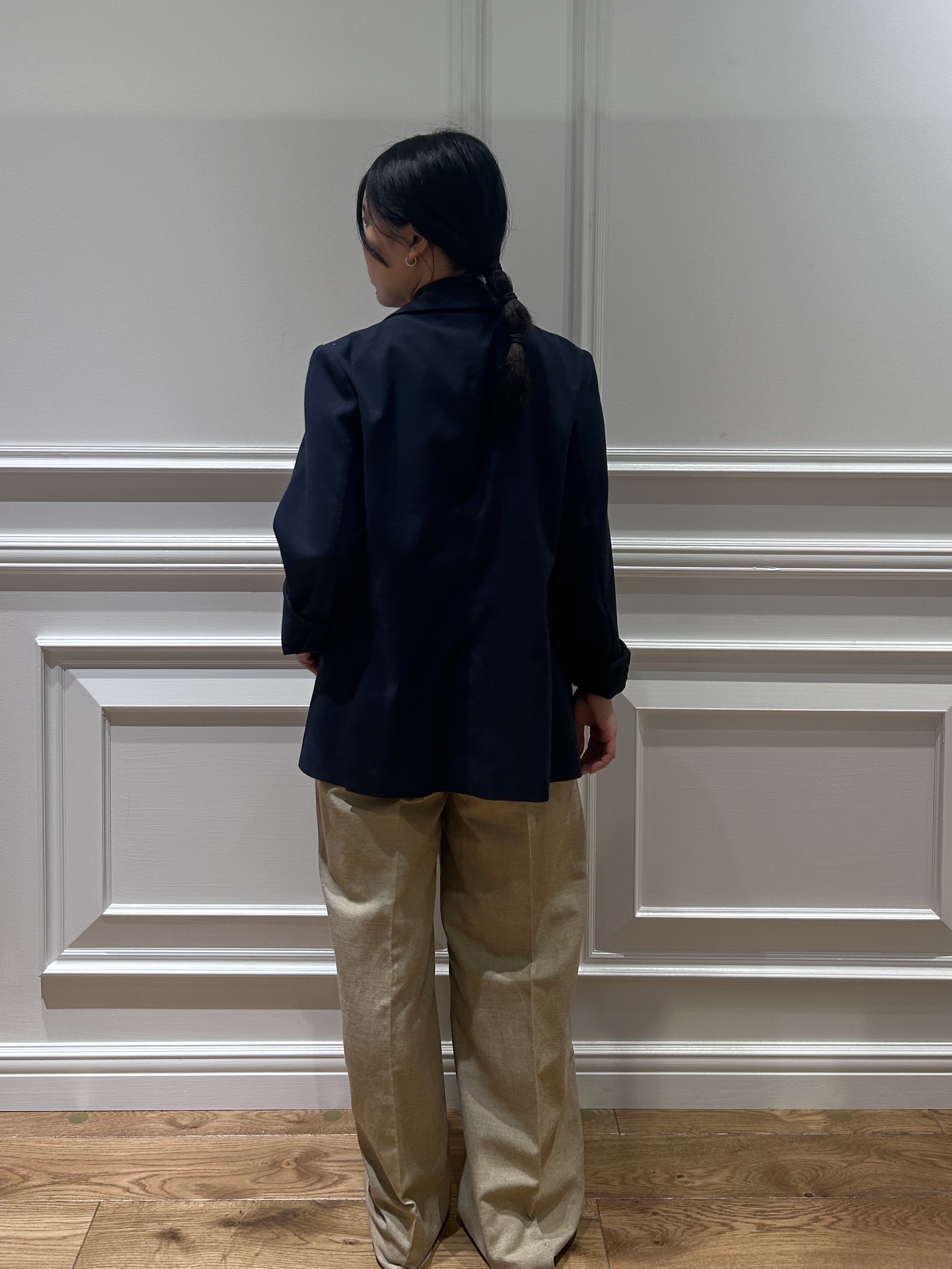 とりみさんの「DRESSTERIOR｜【セットアップ可/吸水速乾/ウォッシャブル】リネンブレンドオックスダブルジャケット」を使ったコーディネート