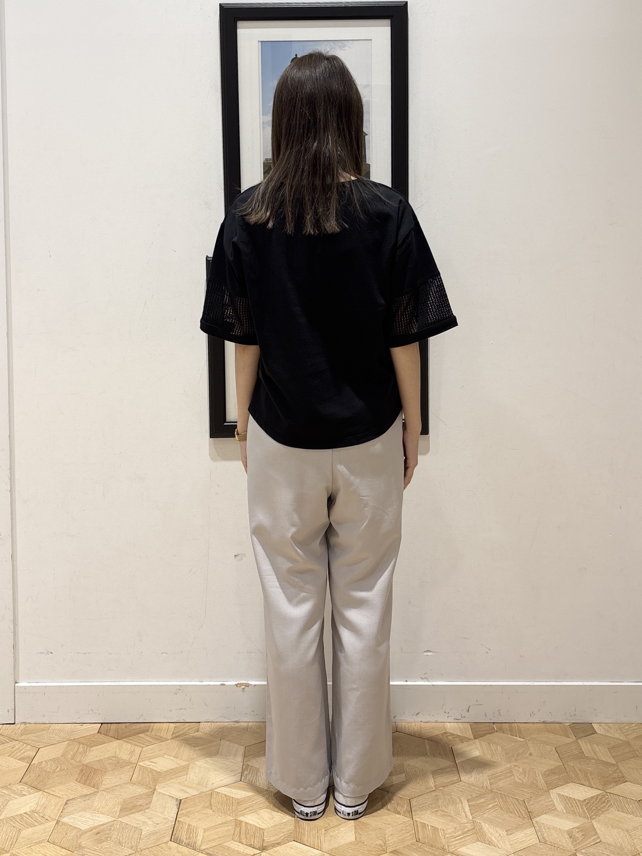 YUMIさんの「Dessin｜【接触冷感】メッシュレーススリーブプルオーバー」を使ったコーディネート