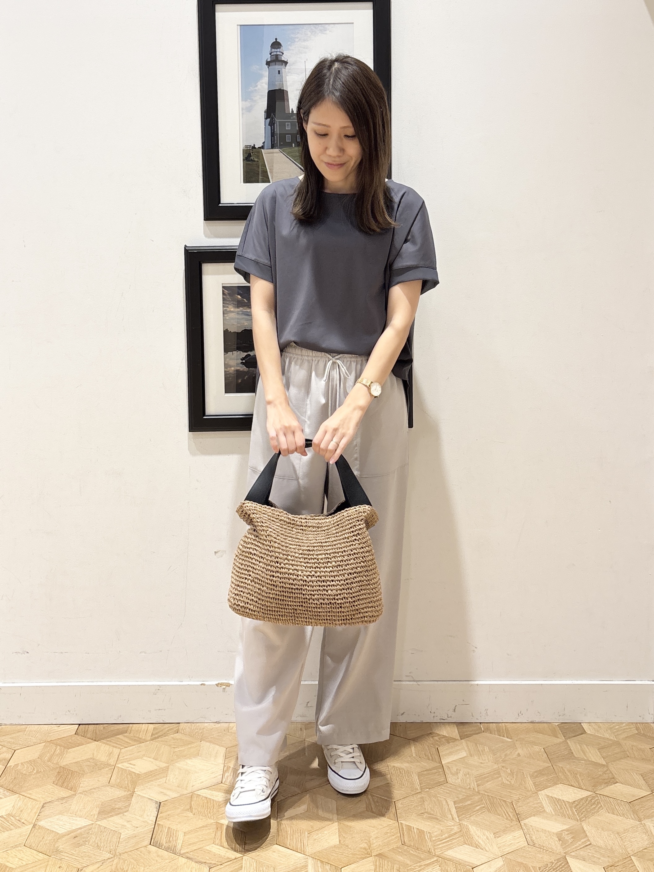 YUMIさんの「Dessin｜【接触冷感/UVカット】美光沢カットソーワイドシルエット」を使ったコーディネート