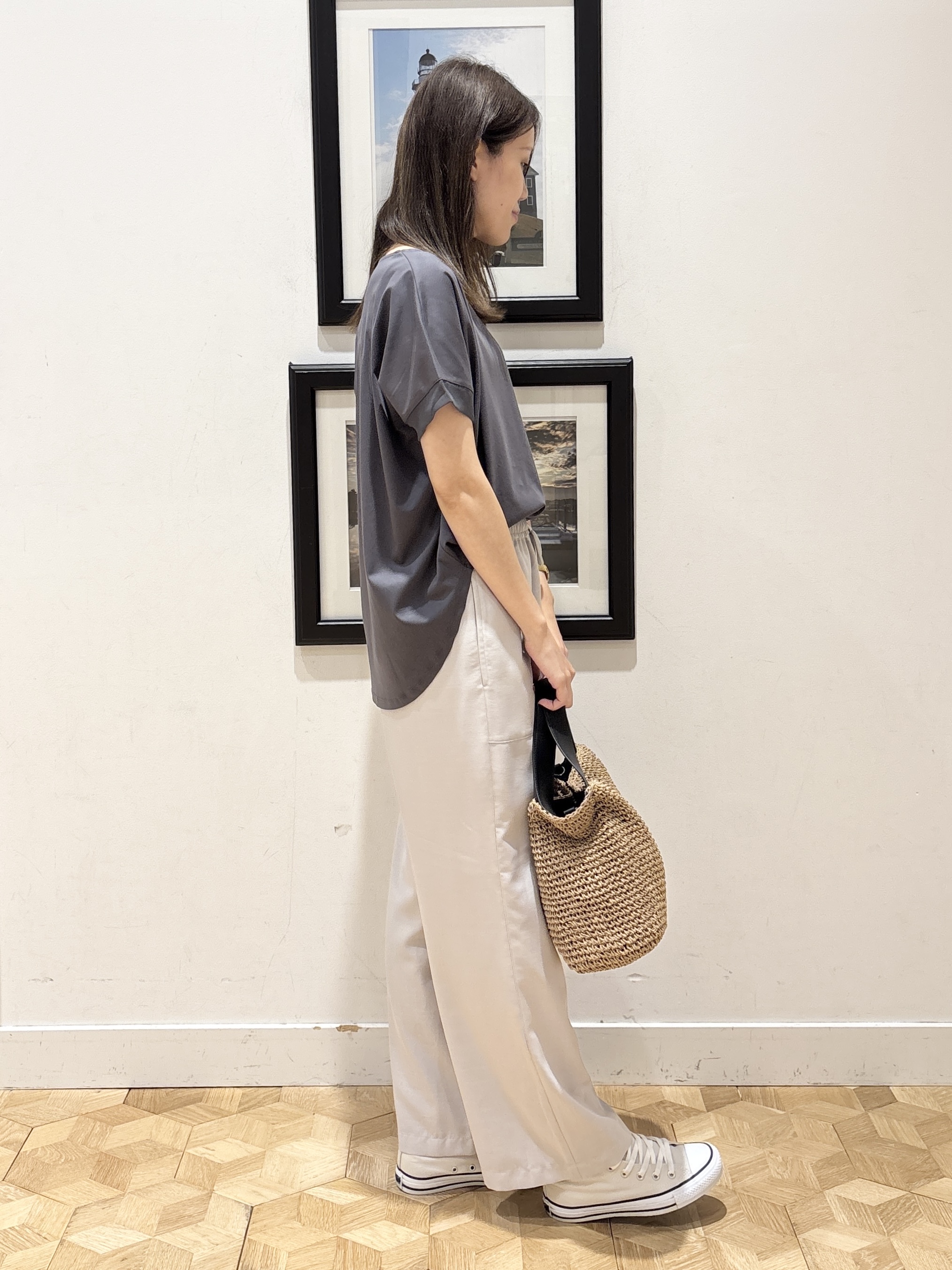 YUMIさんの「Dessin｜【接触冷感/UVカット】美光沢カットソーワイドシルエット」を使ったコーディネート