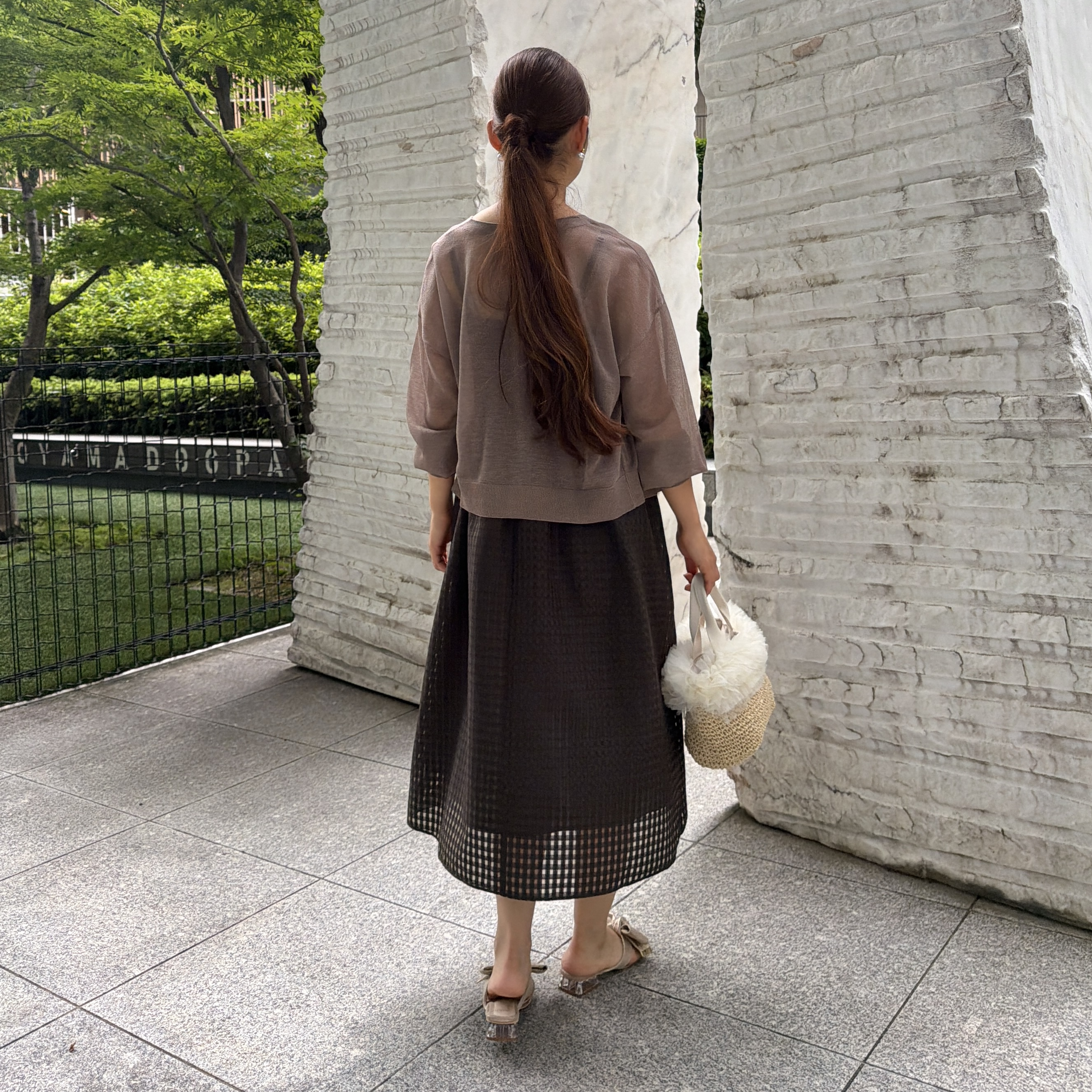 makiさんの「Couture brooch｜【洗える】レースチェック キャミワンピ―ス」を使ったコーディネート