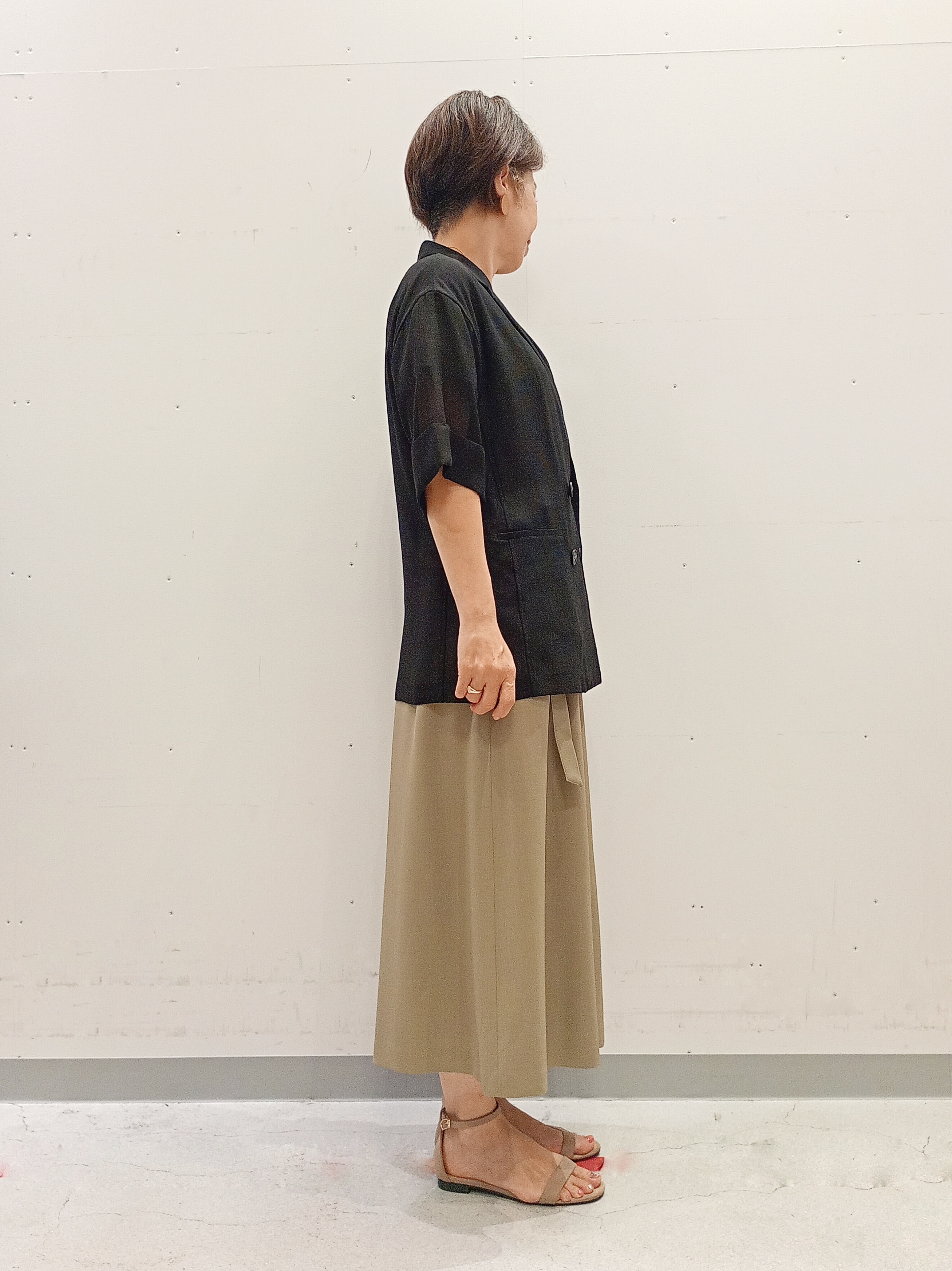 Kさんの「INDIVI｜【洗える／メッシュ素材／SETUP可能】半袖シアージャケット」を使ったコーディネート