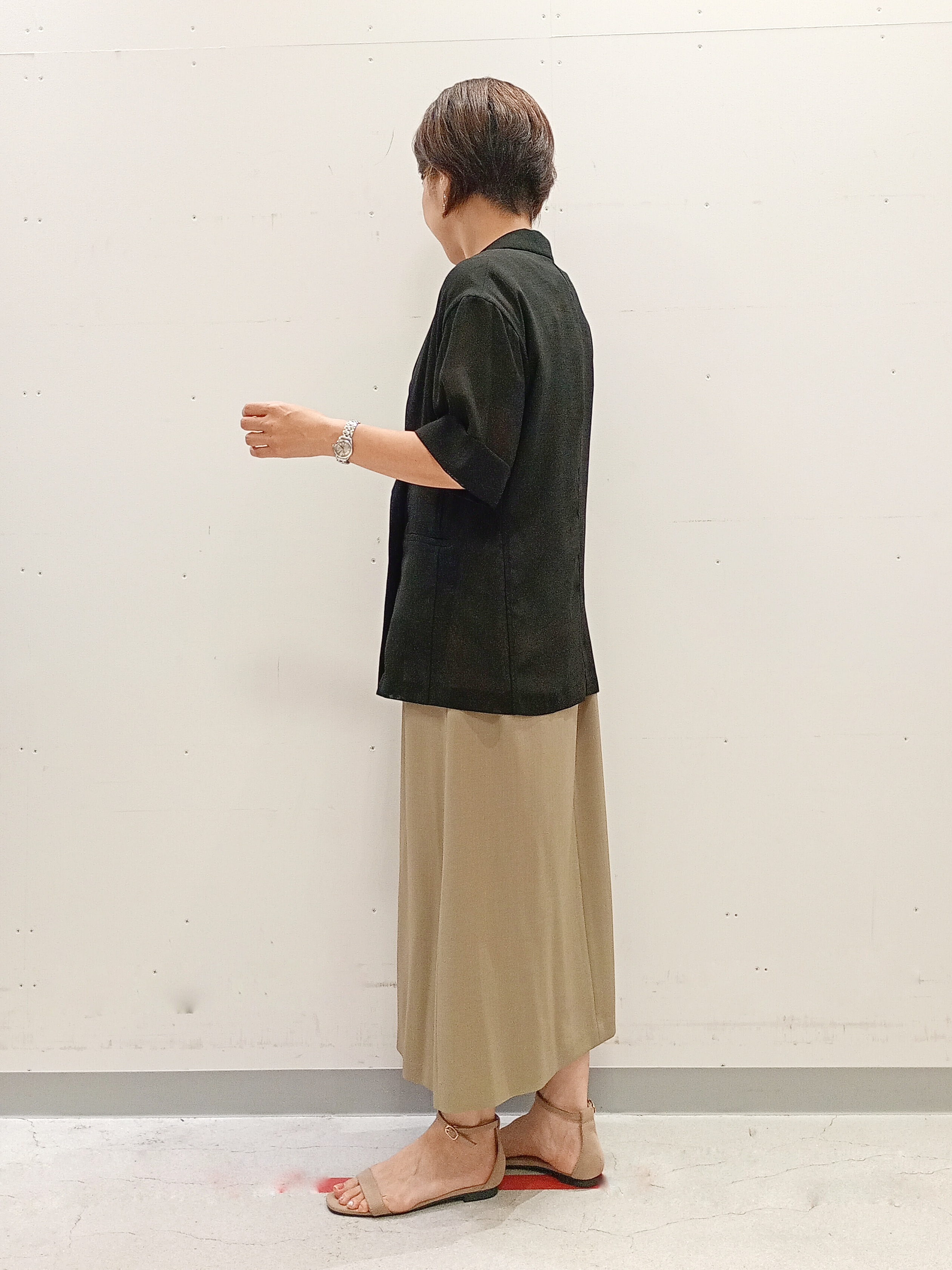 Kさんの「INDIVI｜【洗える／メッシュ素材／SETUP可能】半袖シアージャケット」を使ったコーディネート