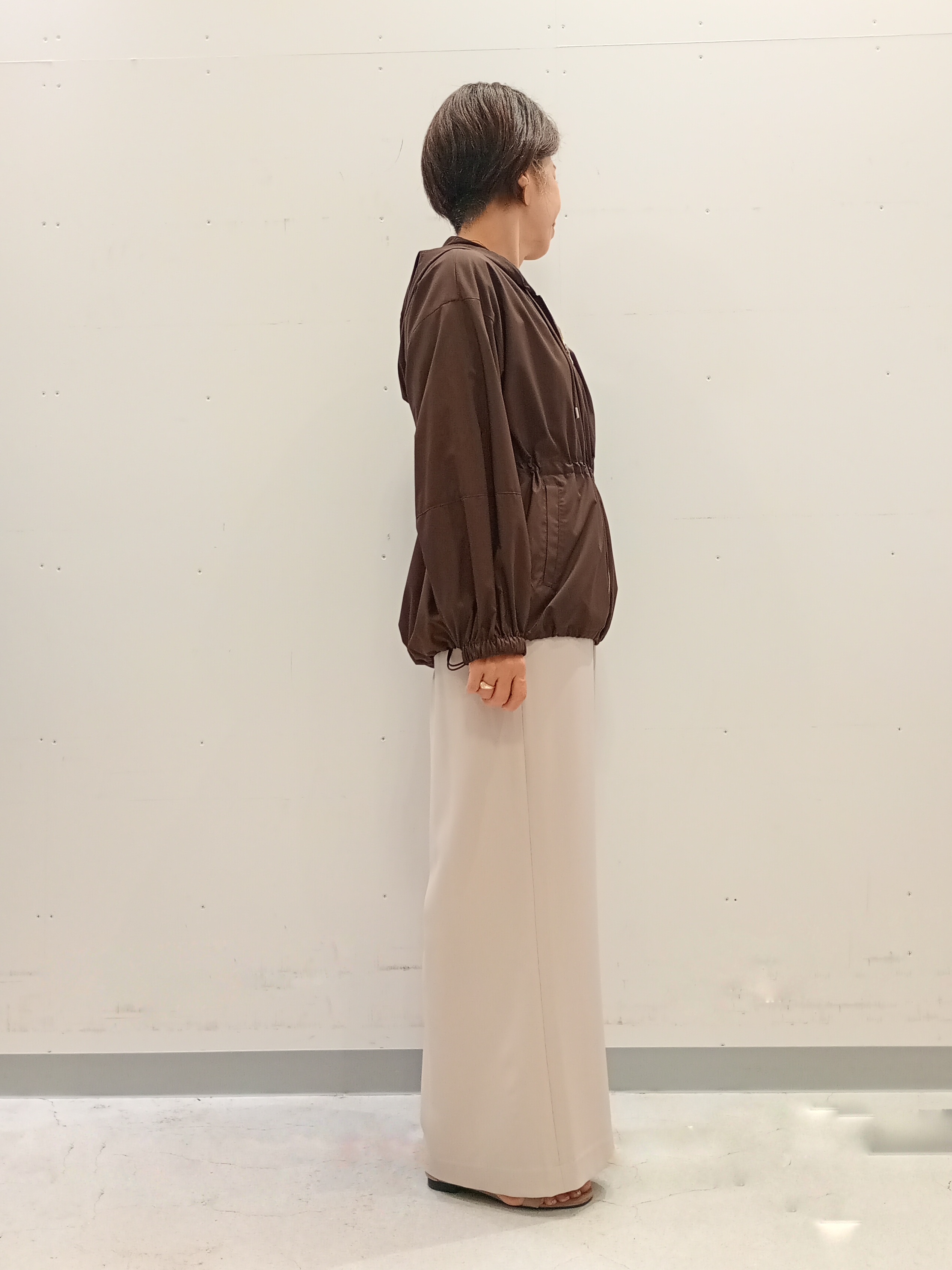 Kさんの「INDIVI｜【体型カバー】ボーダードルマントップス」を使ったコーディネート