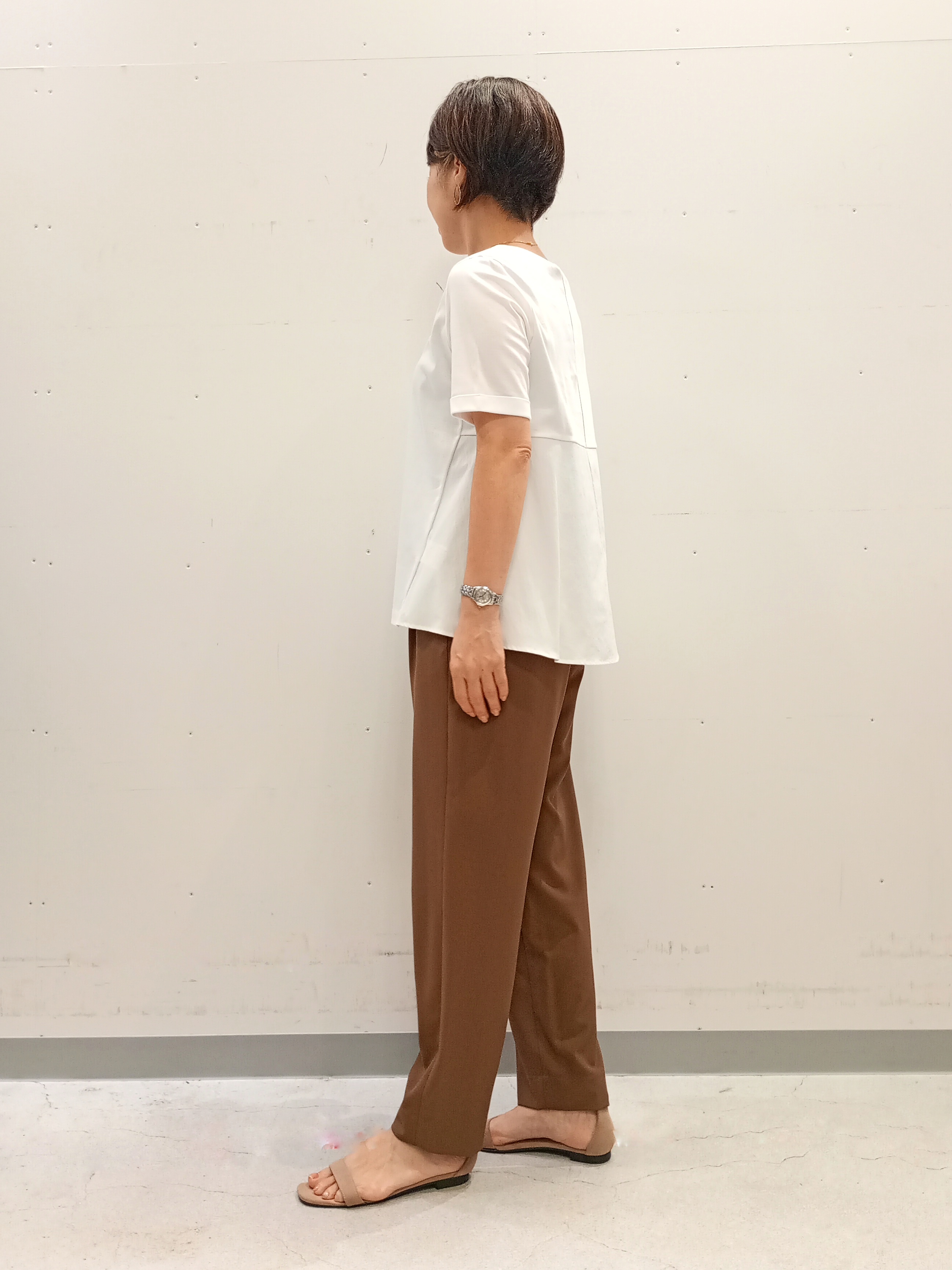 Kさんの「INDIVI｜【バックシャン】異素材ドッキングプルオーバー」を使ったコーディネート
