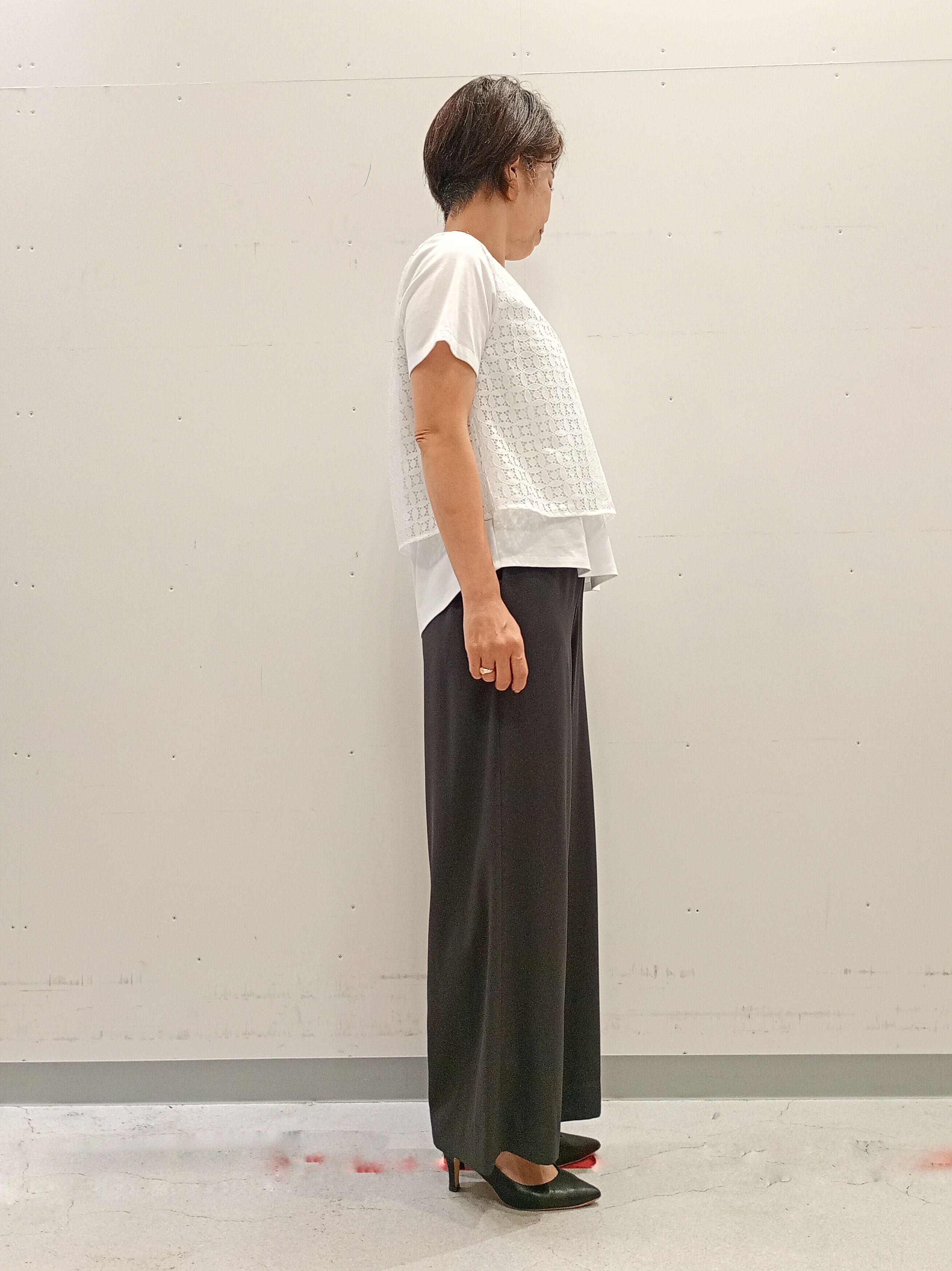 Kさんの「INDIVI｜【洗える】レイヤード風レースコンビTシャツ」を使ったコーディネート