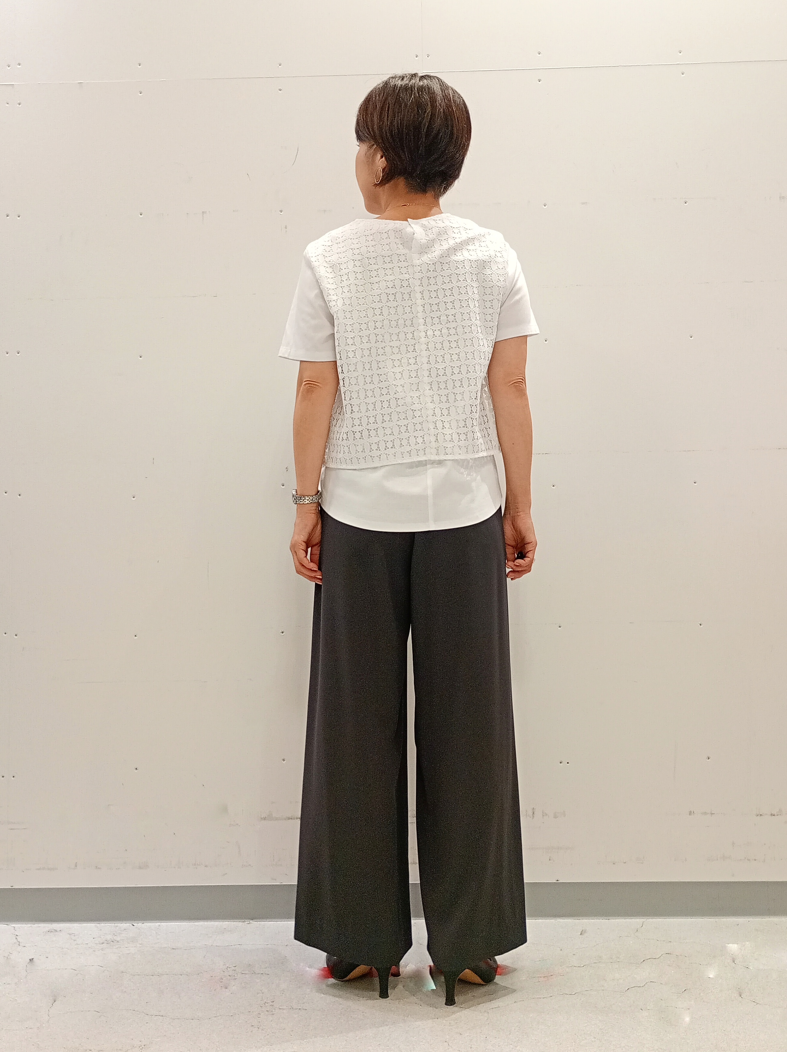 Kさんの「INDIVI｜【接触冷感／透湿／着る日傘】ノーカラージャケット」を使ったコーディネート