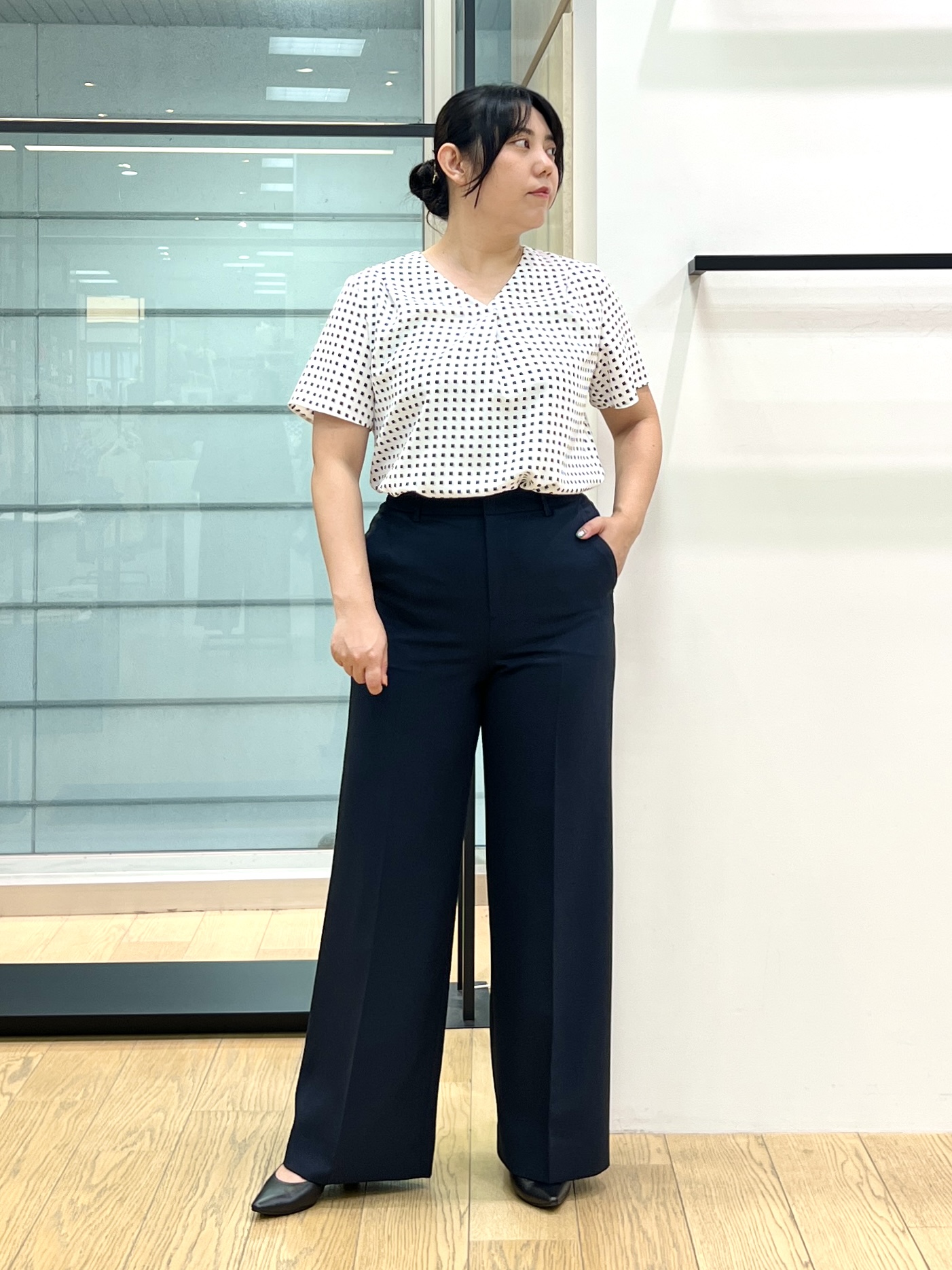 shimaさんの「INDIVI｜【定番スーツ／UVケア／洗える】ウール調テーラードジャケット」を使ったコーディネート
