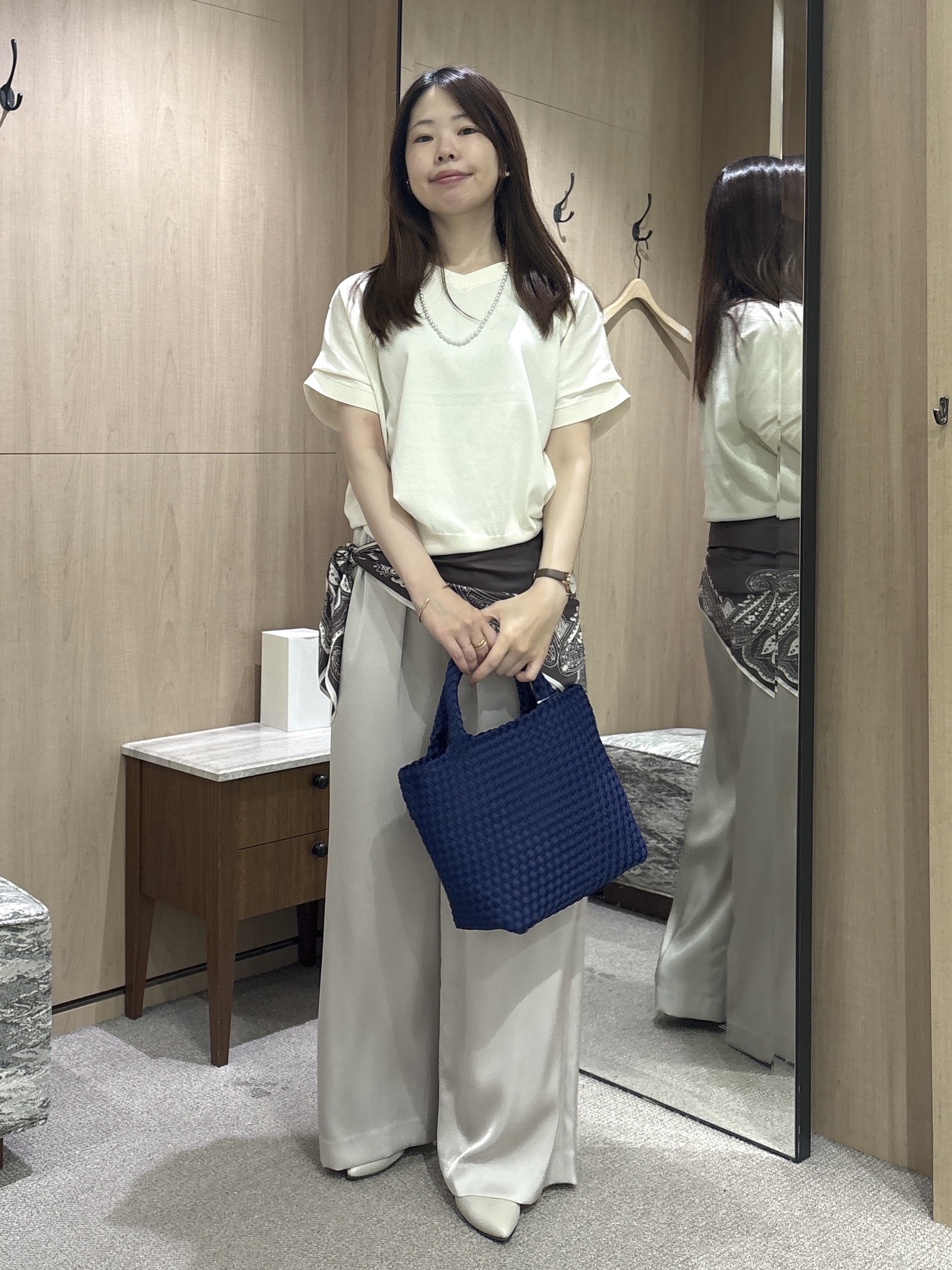 asamiさんの「UNTITLED｜【肌に張りつきにくい/前後2WAY】ドライタッチコットンプルオーバー」を使ったコーディネート