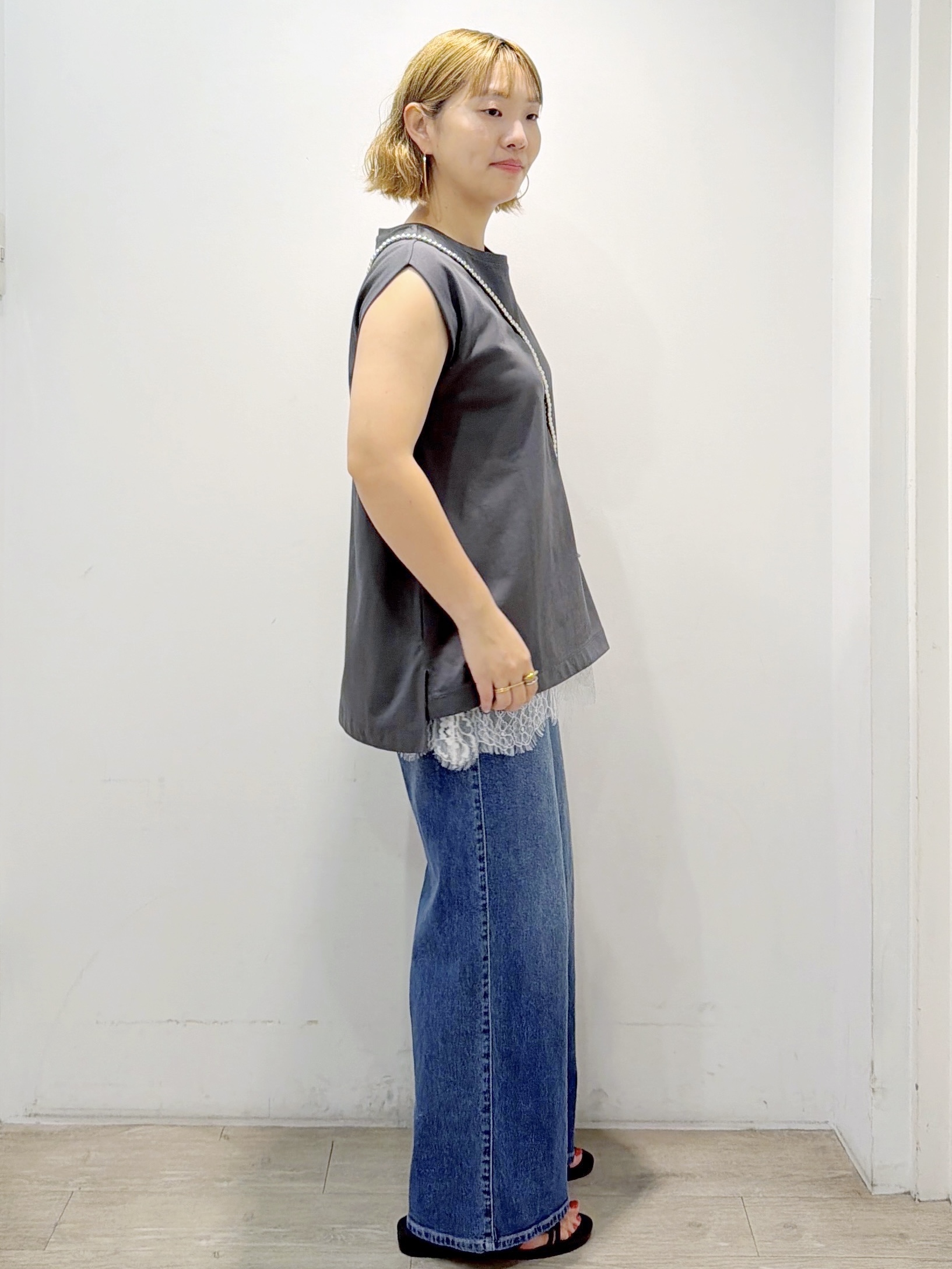 sumicaさんの「OPAQUE.CLIP｜【UV／接触冷感】スーパーアイス ノースリーブカットソー《洗濯機OK》」を使ったコーディネート