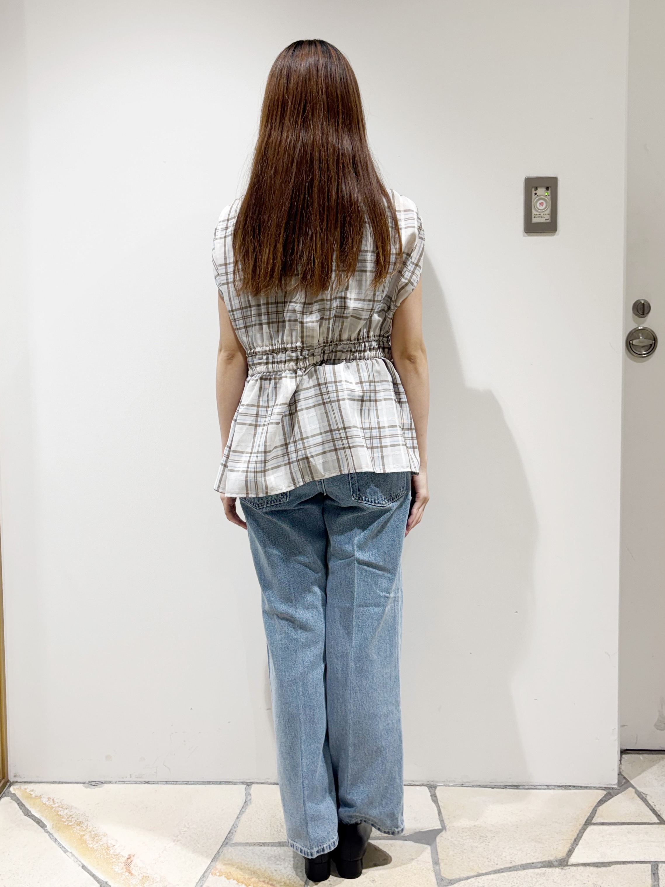 みあたんさんの「index｜シアーチェックペプラムブラウス【防シワ／洗濯機OK】」を使ったコーディネート