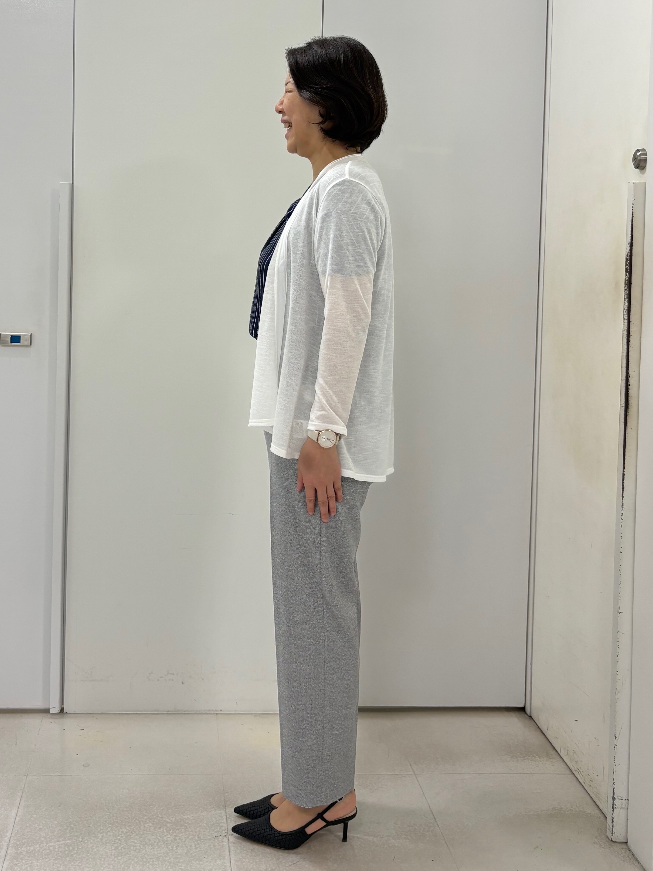 hIさんの「COUP DE CHANCE｜【手洗い可／日本製】チェーン柄ブラウス」を使ったコーディネート