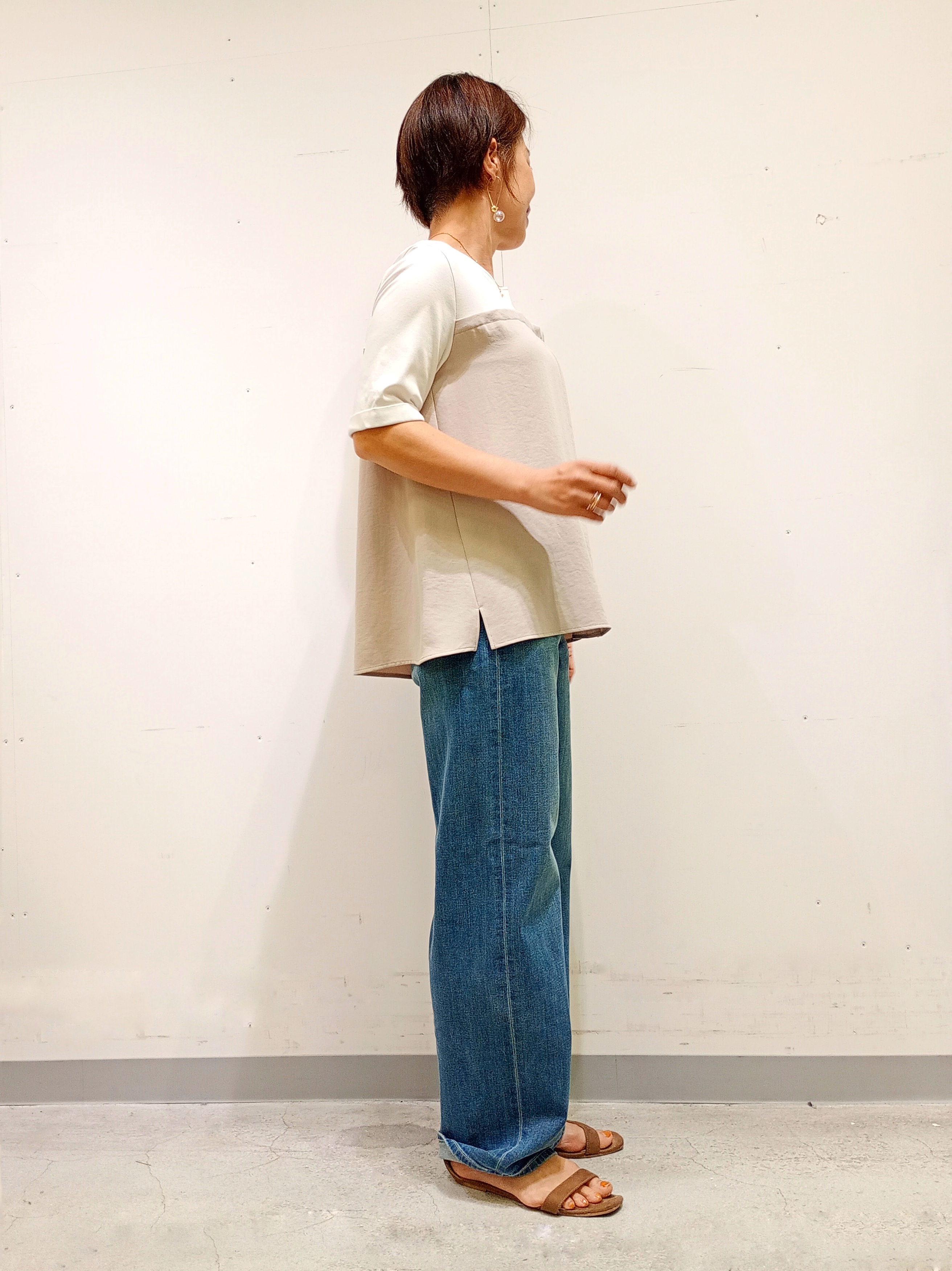 Kさんの「INDIVI｜【着る日傘／SETUP可能】ビスチェレイヤード風トップス」を使ったコーディネート
