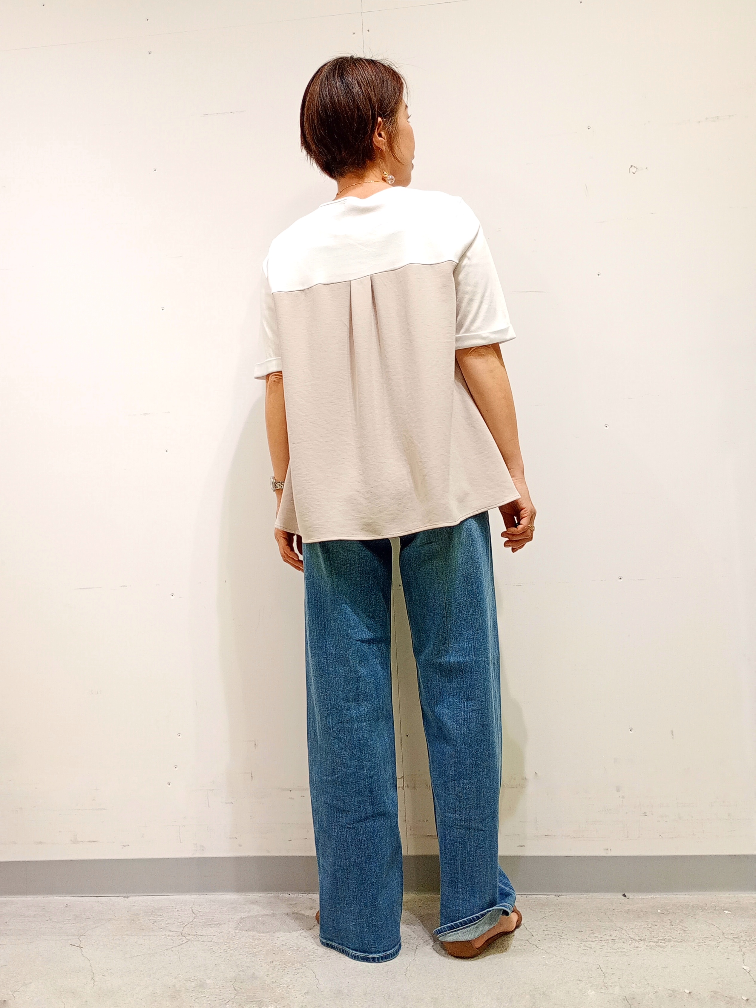 Kさんの「INDIVI｜【着る日傘／SETUP可能】ビスチェレイヤード風トップス」を使ったコーディネート