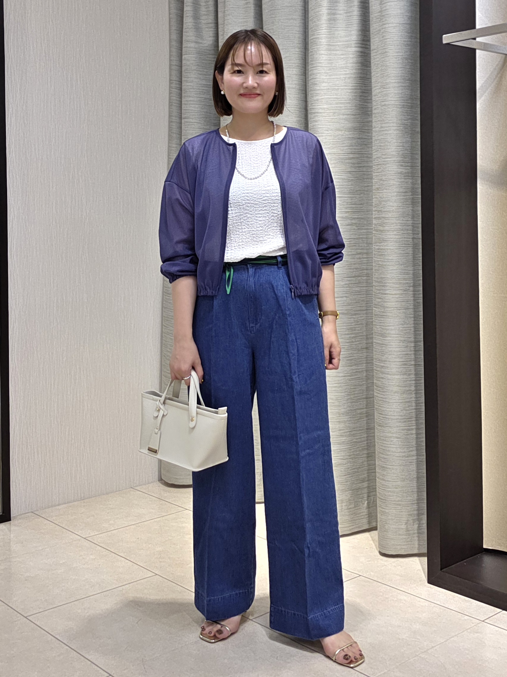 naokoさんの「UNTITLED｜【秋羽織り/ジップ】トリコットシアーブラウス」を使ったコーディネート