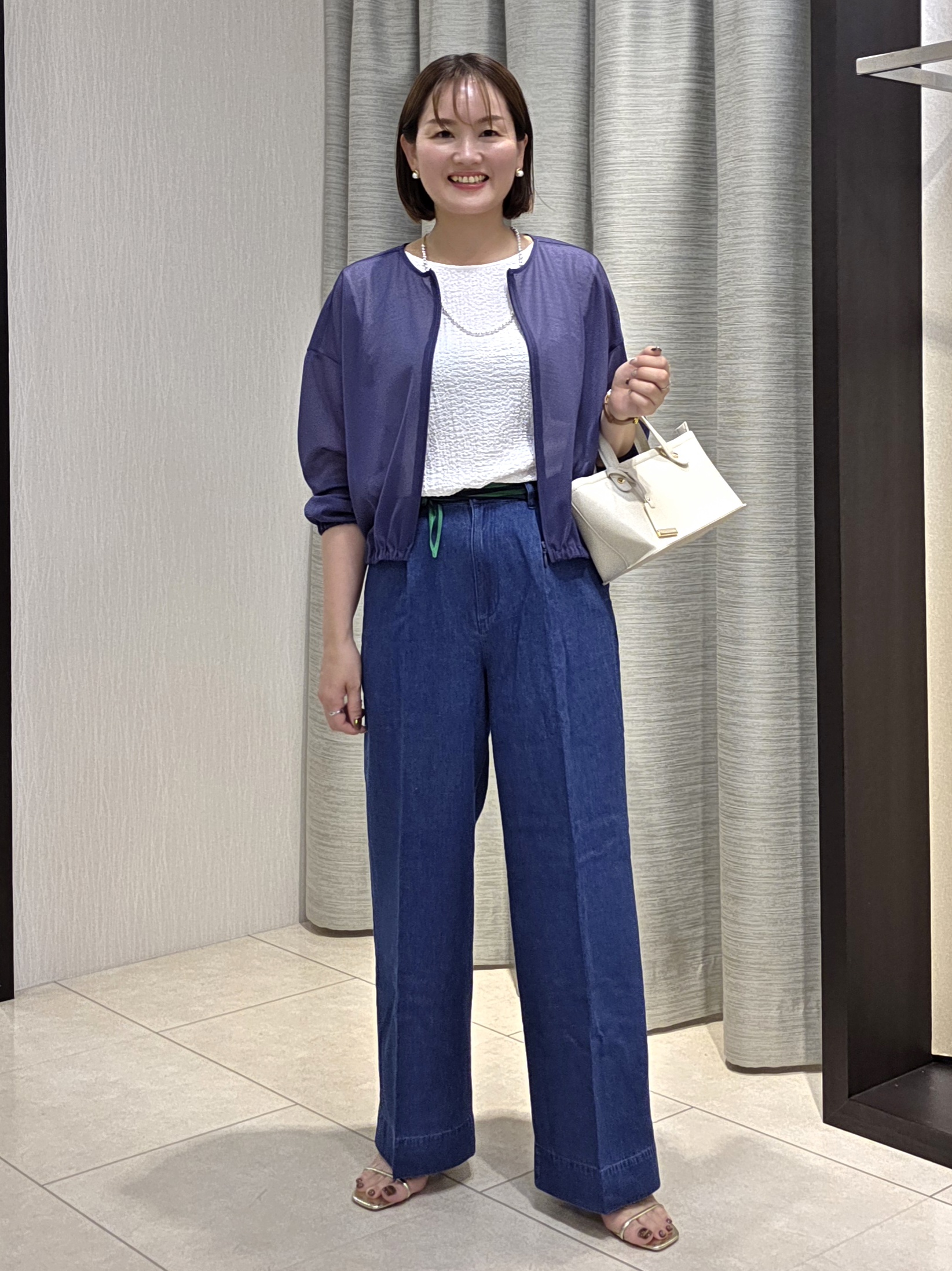naokoさんの「UNTITLED｜【秋羽織り/ジップ】トリコットシアーブラウス」を使ったコーディネート