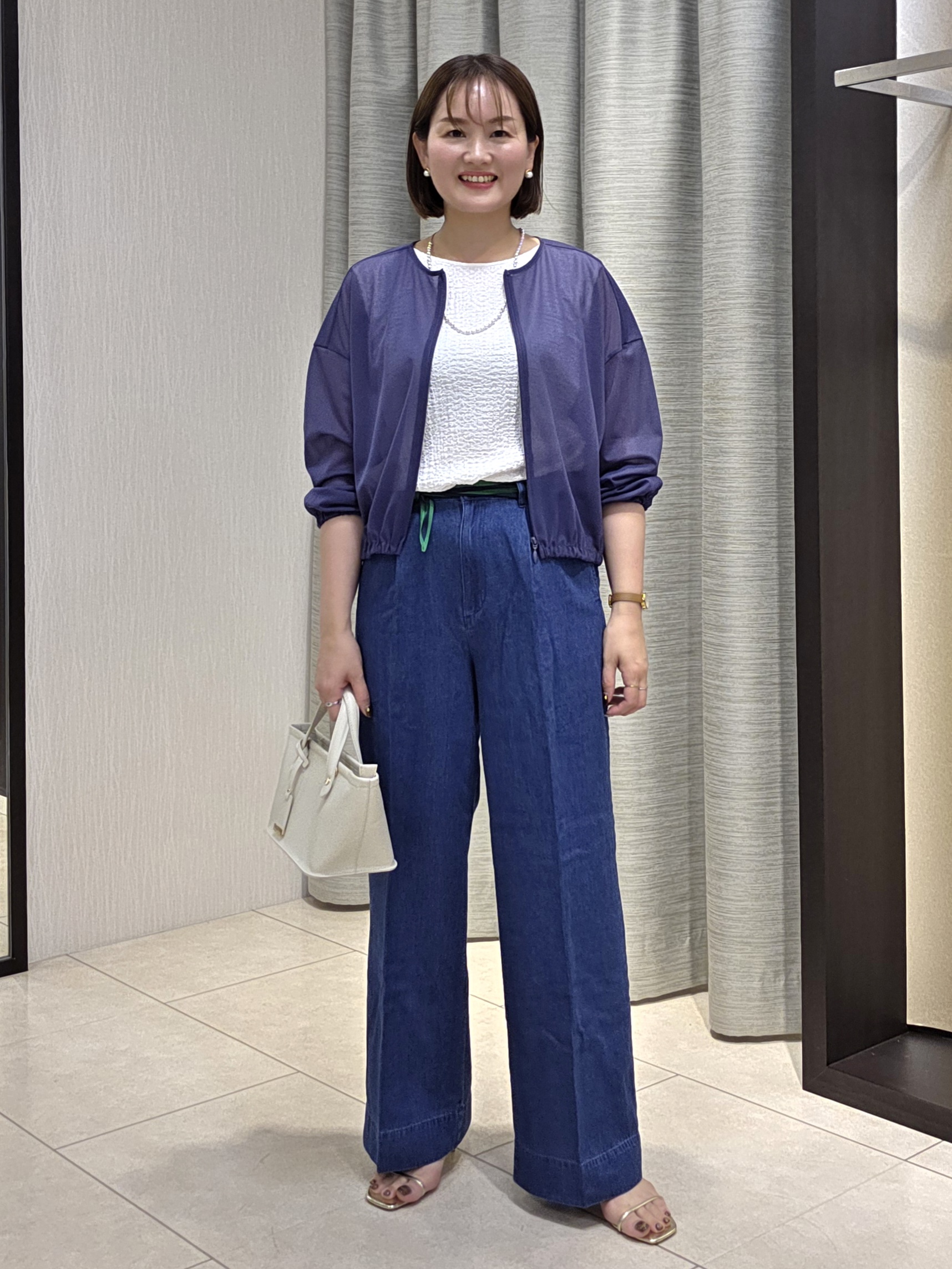 naokoさんの「UNTITLED｜【秋羽織り/ジップ】トリコットシアーブラウス」を使ったコーディネート